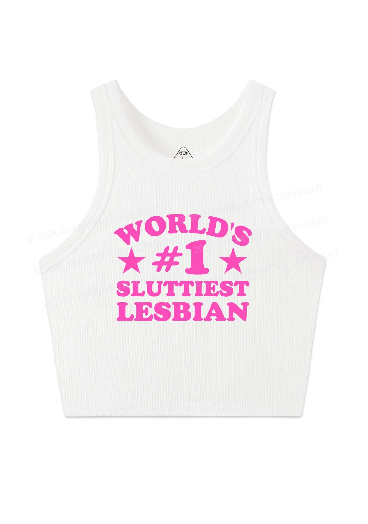 Worlds First Slxttiest Lesbian Pride Y2K Crop Tank Top Cherrykitten - Image 3