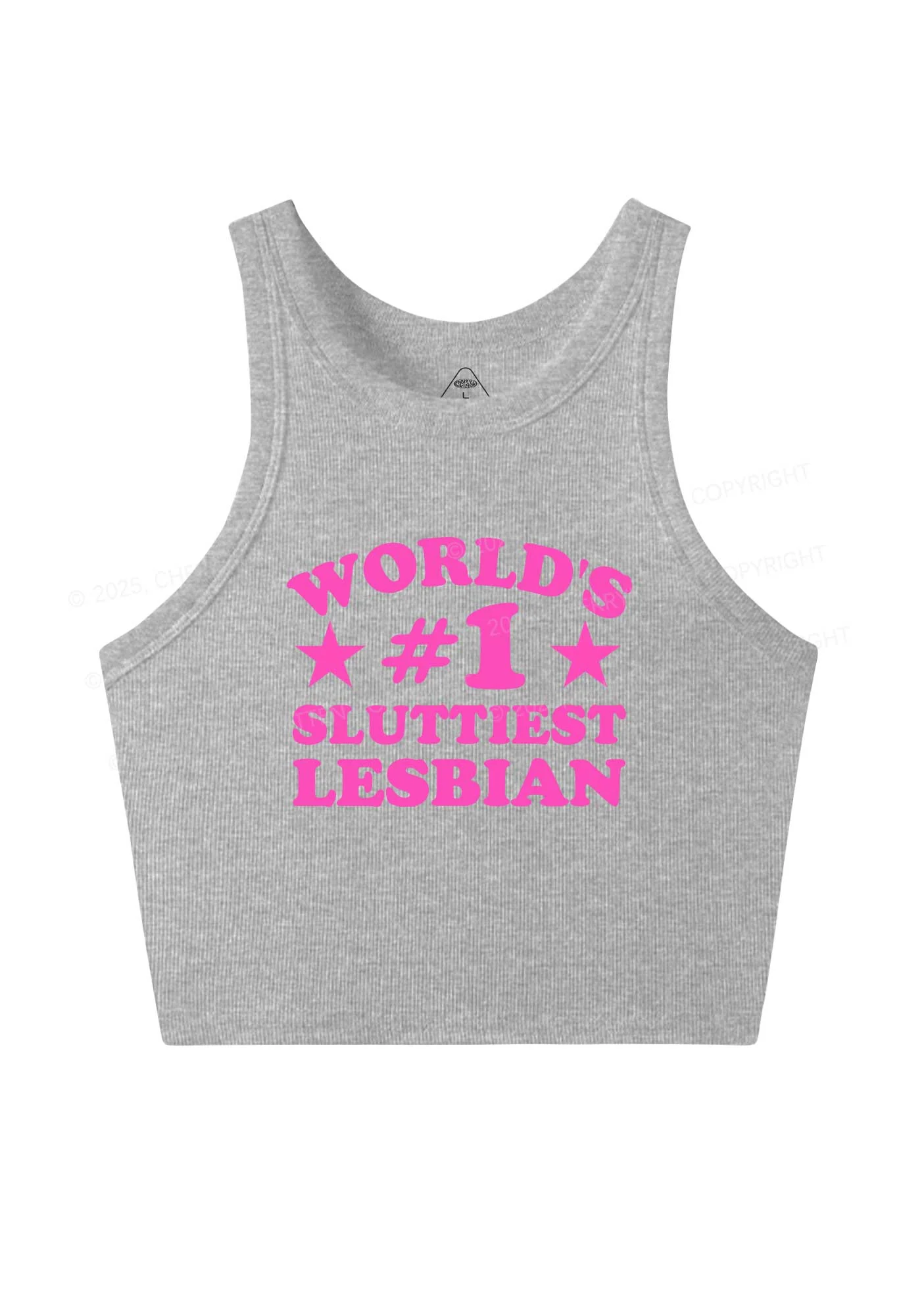 Worlds First Slxttiest Lesbian Pride Y2K Crop Tank Top Cherrykitten - Image 4