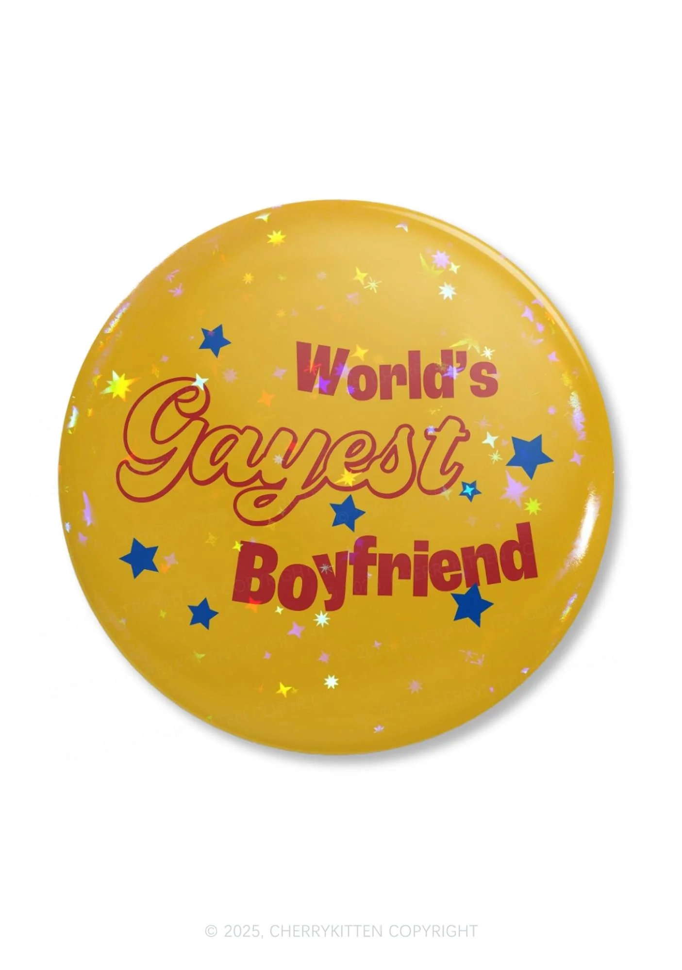 Worlds Gayest Boyfriend Pride 1Pc Y2K Pin Badge Cherrykitten - Image 3