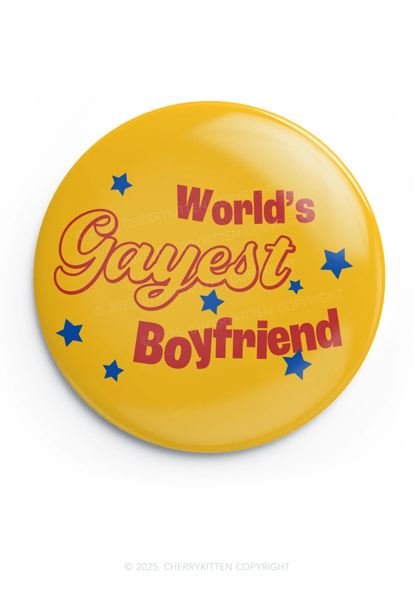 Worlds Gayest Boyfriend Pride 1Pc Y2K Pin Badge Cherrykitten - Image 4