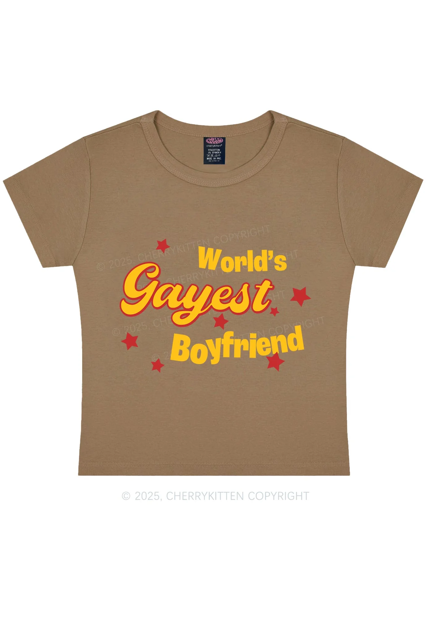 Worlds Gayest Boyfriend Pride Y2K Baby Tee Cherrykitten - Image 11