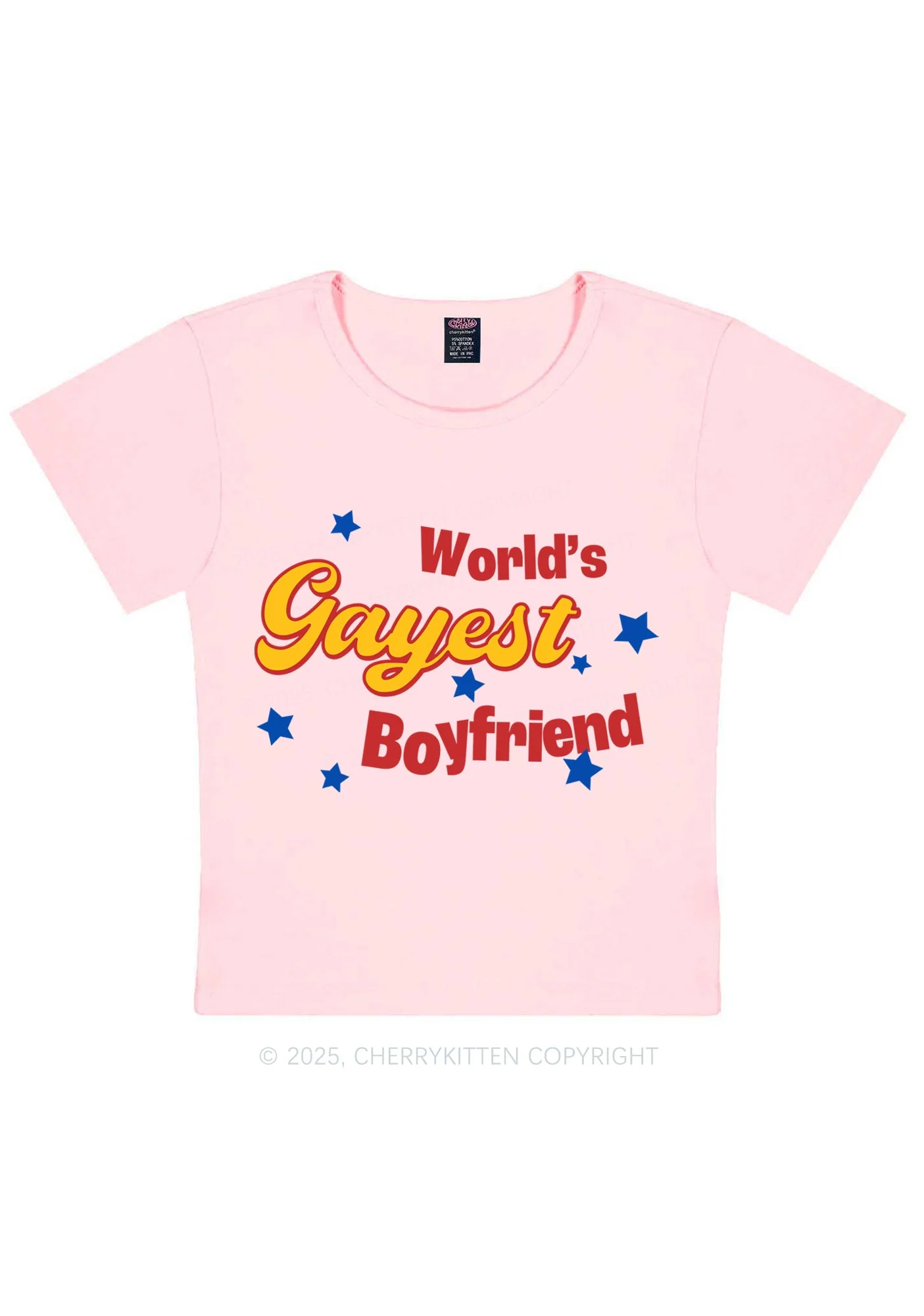 Worlds Gayest Boyfriend Pride Y2K Baby Tee Cherrykitten - Image 12