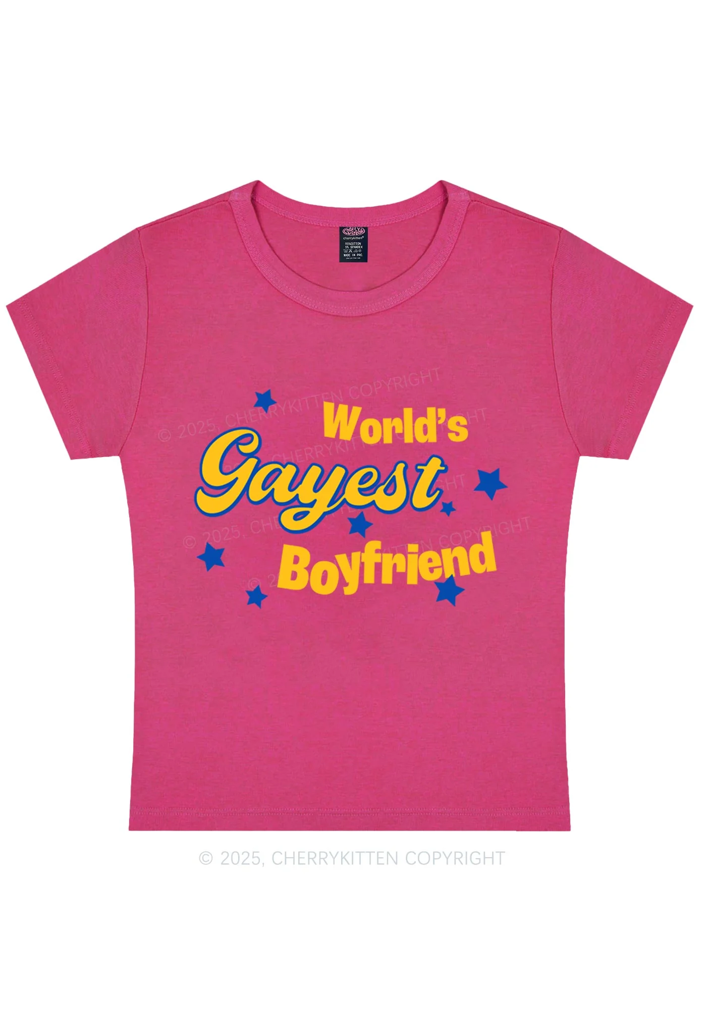 Worlds Gayest Boyfriend Pride Y2K Baby Tee Cherrykitten - Image 9