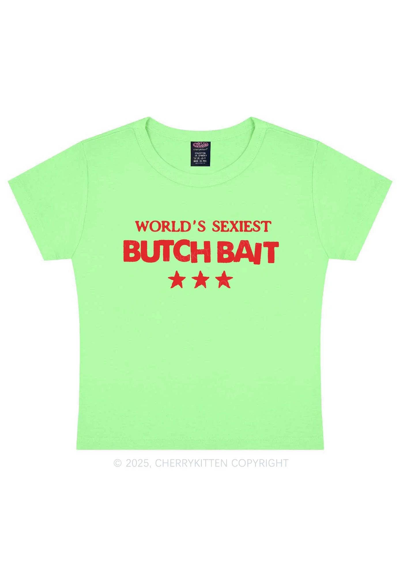 Worlds Sexiest Butch Bait Pride Y2K Baby Tee Cherrykitten - Image 13
