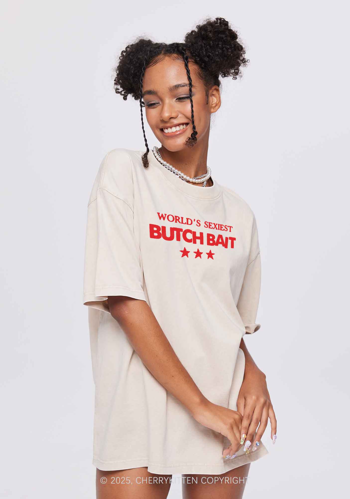 Worlds Sexiest Butch Bait Pride Y2K Shirts Washed Tee Cherrykitten - Image 2