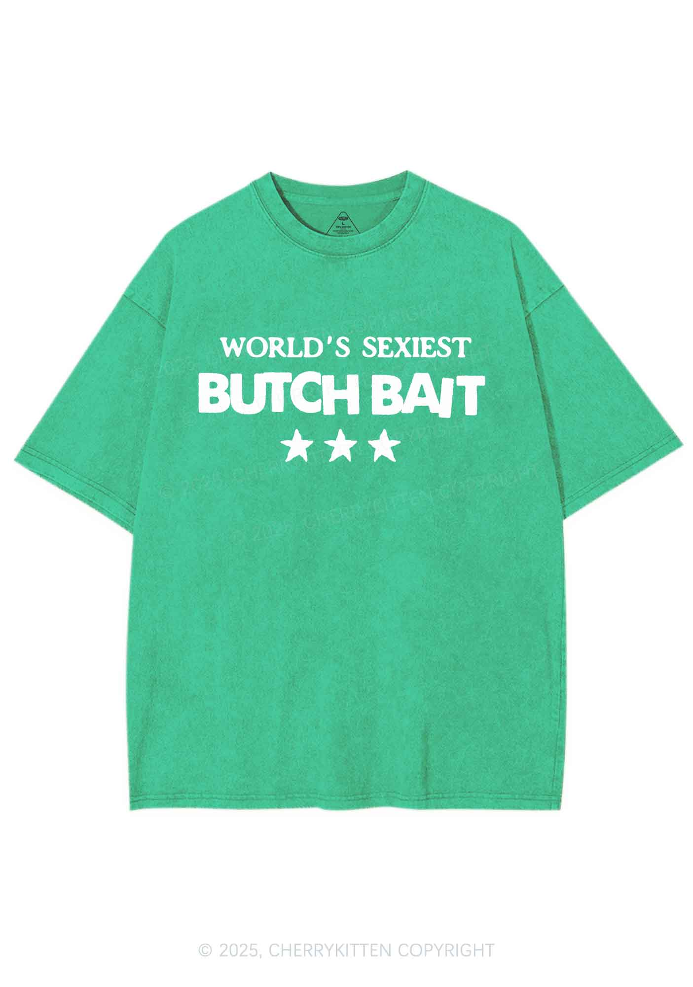 Worlds Sexiest Butch Bait Pride Y2K Shirts Washed Tee Cherrykitten - Image 6
