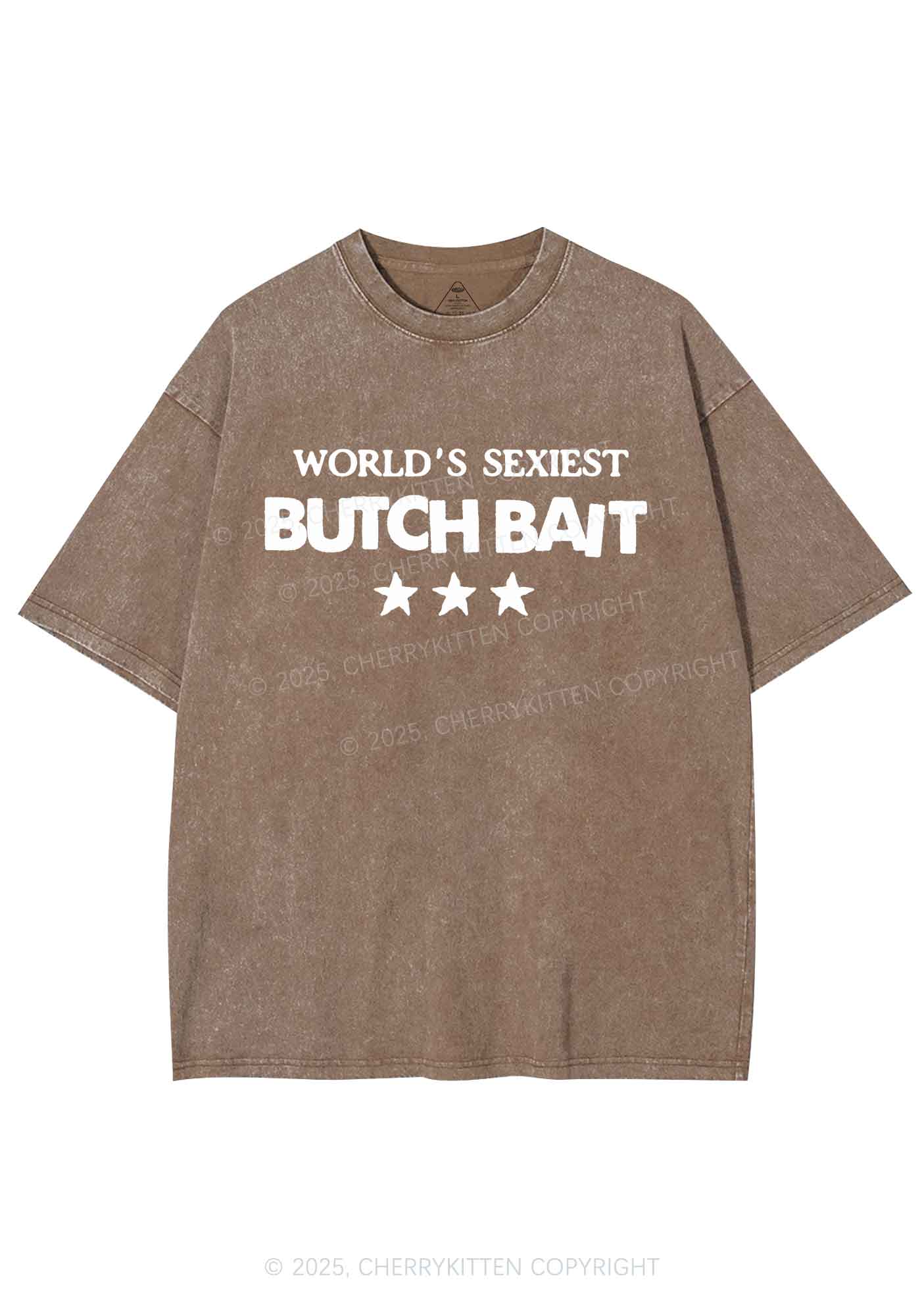 Worlds Sexiest Butch Bait Pride Y2K Shirts Washed Tee Cherrykitten - Image 7