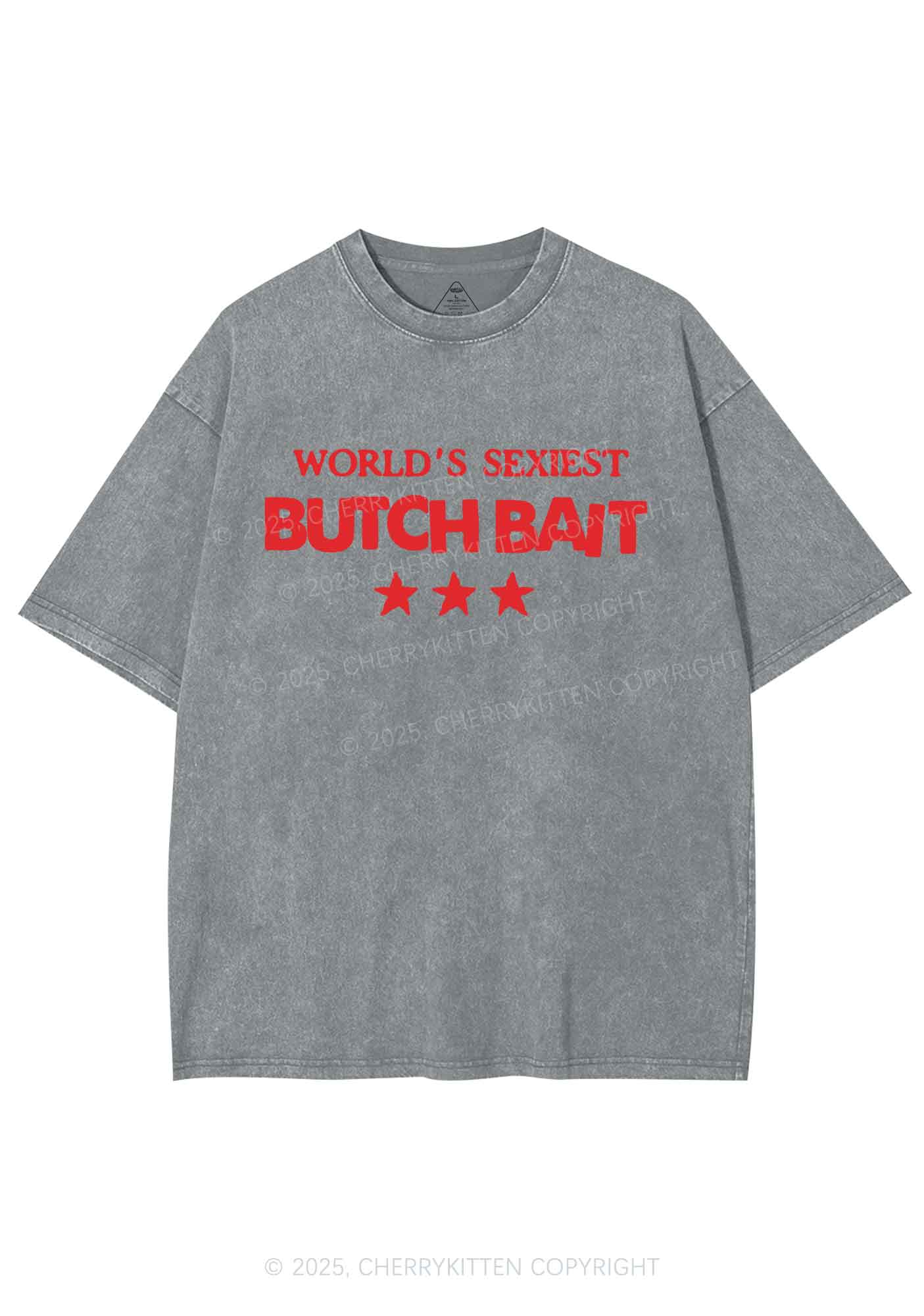 Worlds Sexiest Butch Bait Pride Y2K Shirts Washed Tee Cherrykitten - Image 8