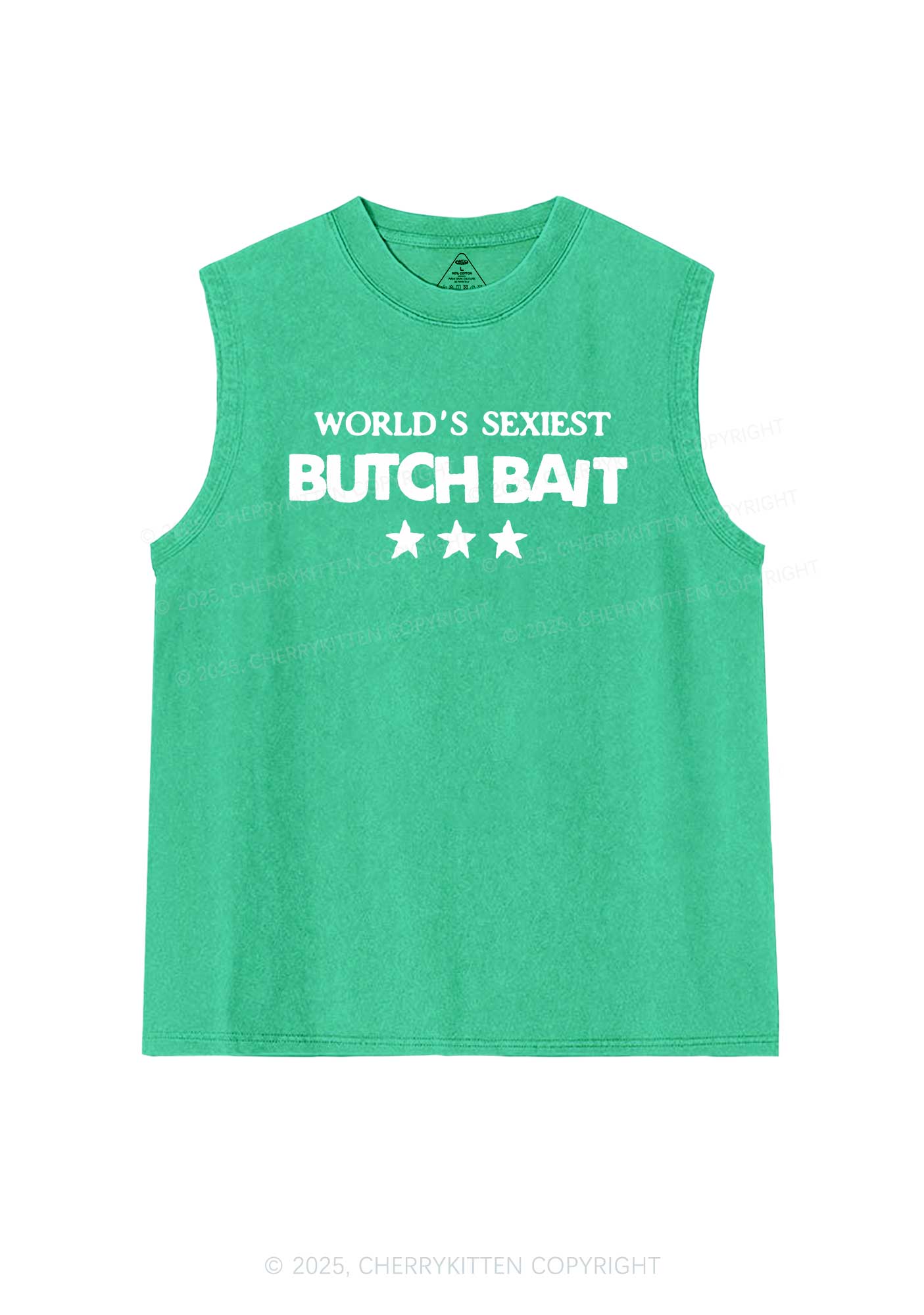 Worlds Sexiest Butch Bait Pride Y2K Washed Muscle Tank Cherrykitten - Image 5