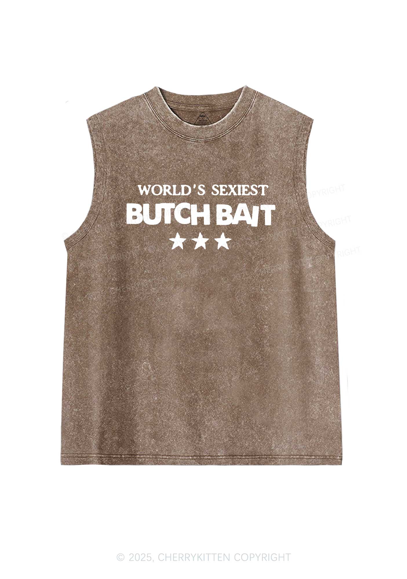 Worlds Sexiest Butch Bait Pride Y2K Washed Muscle Tank Cherrykitten - Image 7