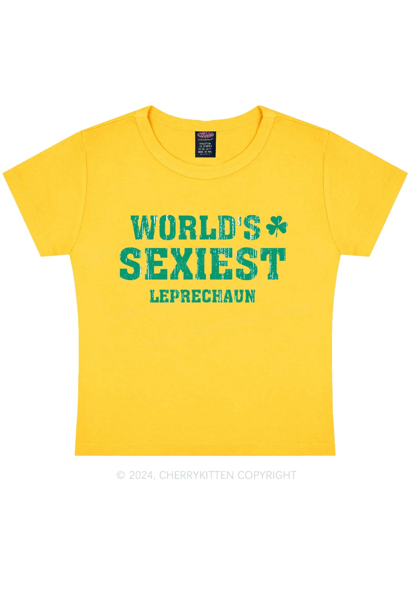 Worlds Sexiest Leprechaun St Patricks Y2K Baby Tee Cherrykitten - Image 6