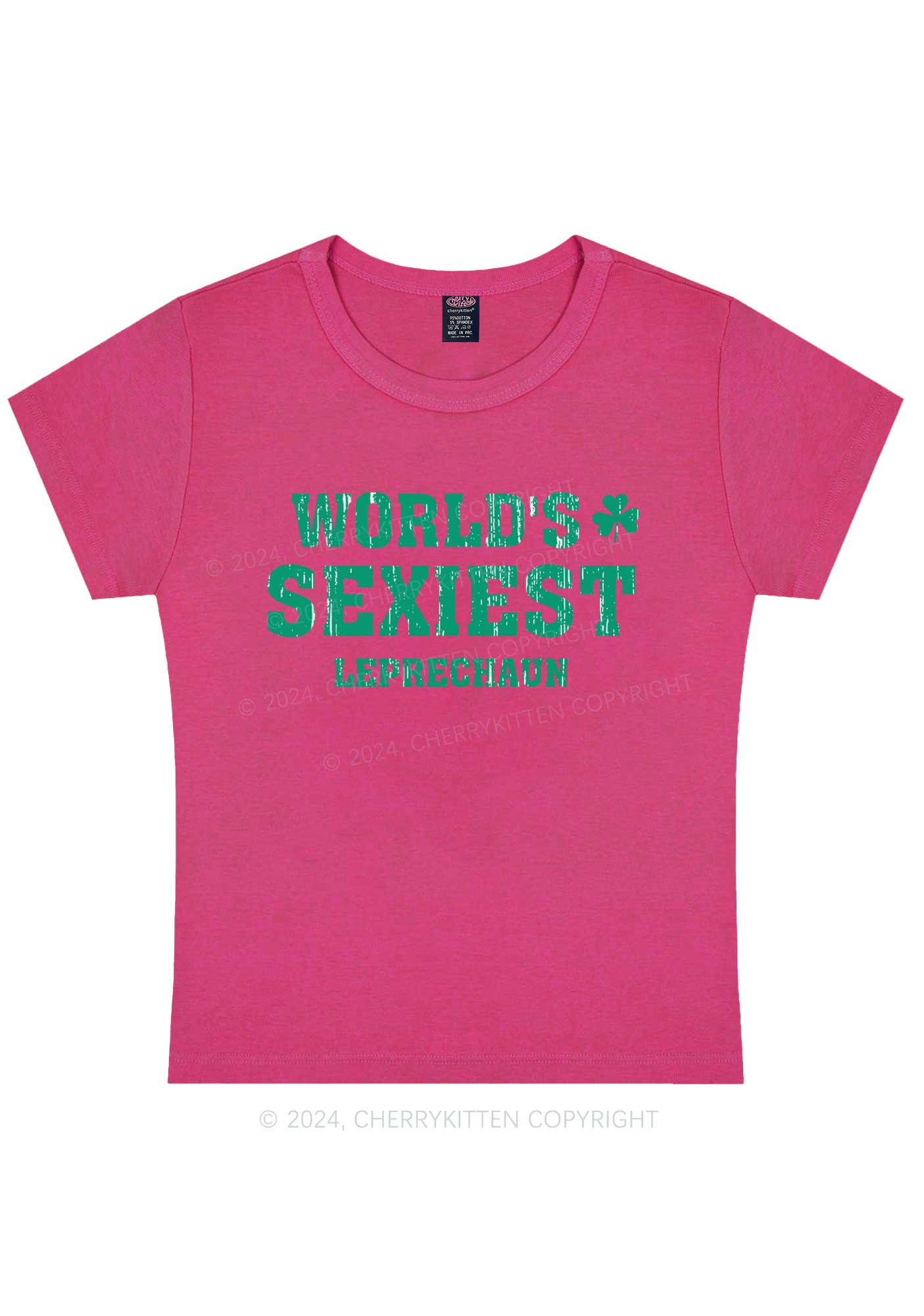 Worlds Sexiest Leprechaun St Patricks Y2K Baby Tee Cherrykitten - Image 8