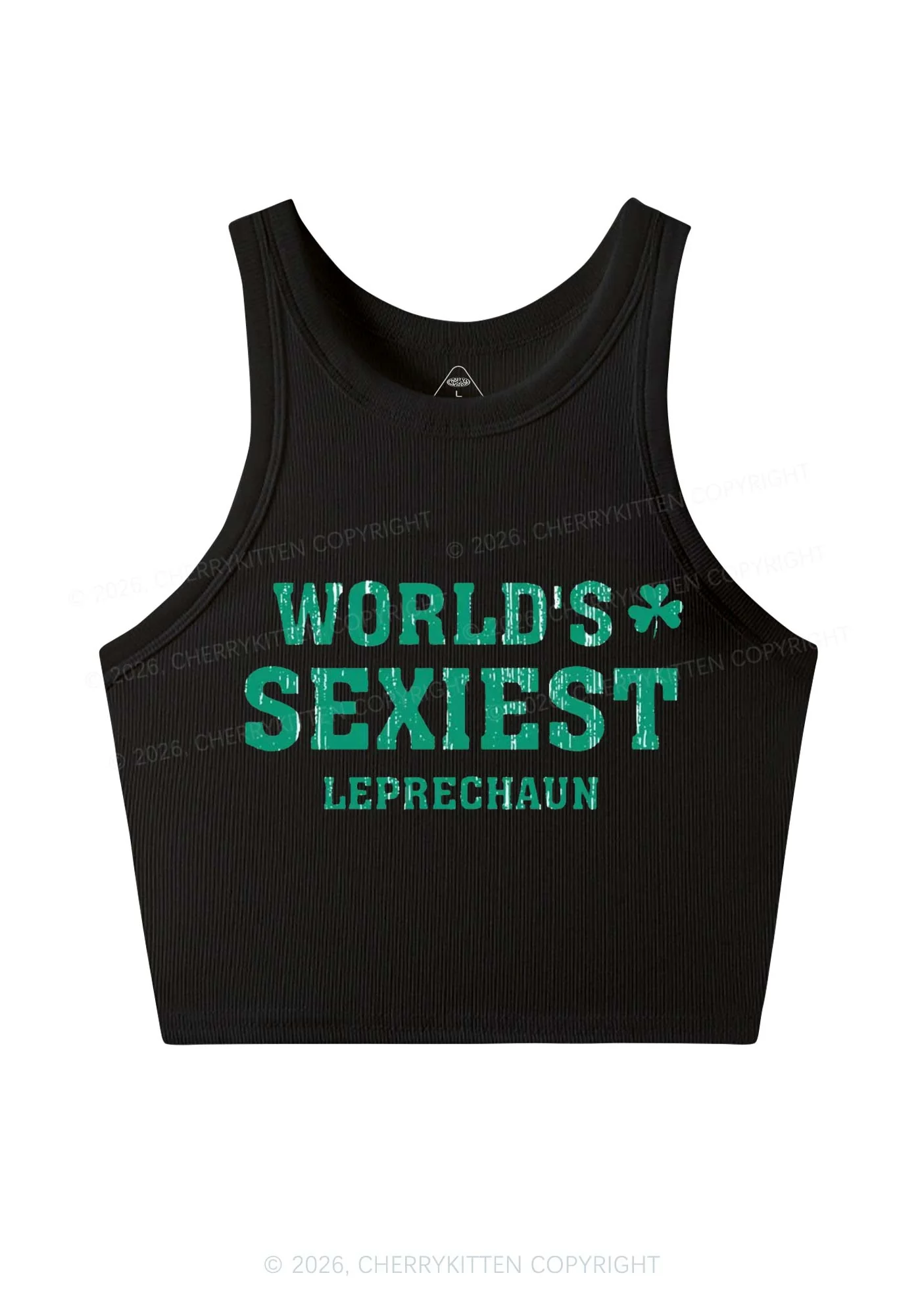 Worlds Sexiest Leprechaun St Patricks Y2K Crop Tank Top Cherrykitten - Image 3