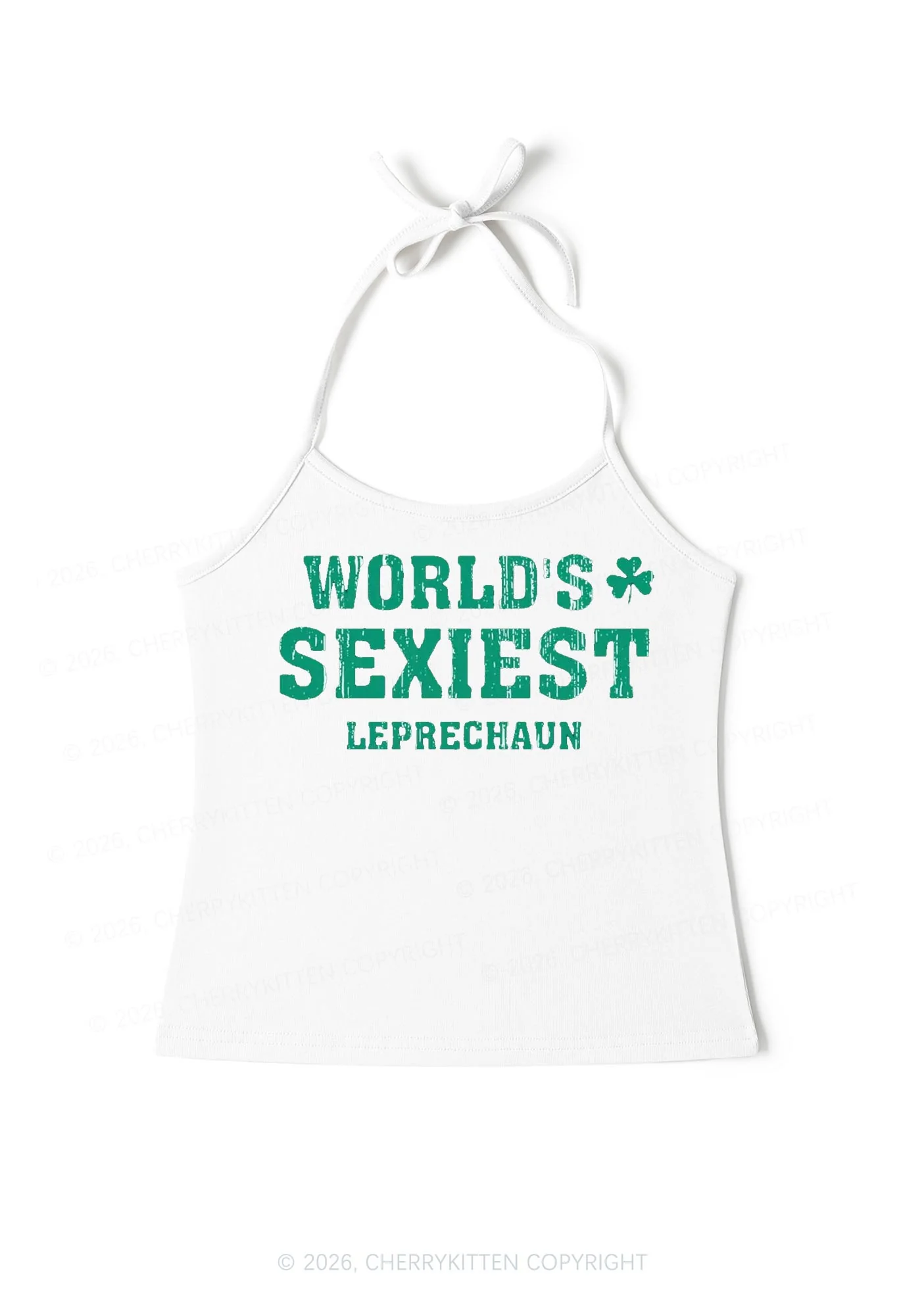 Worlds Sexiest Leprechaun St Patricks Y2K Halter Neck Cami Cherrykitten - Image 3