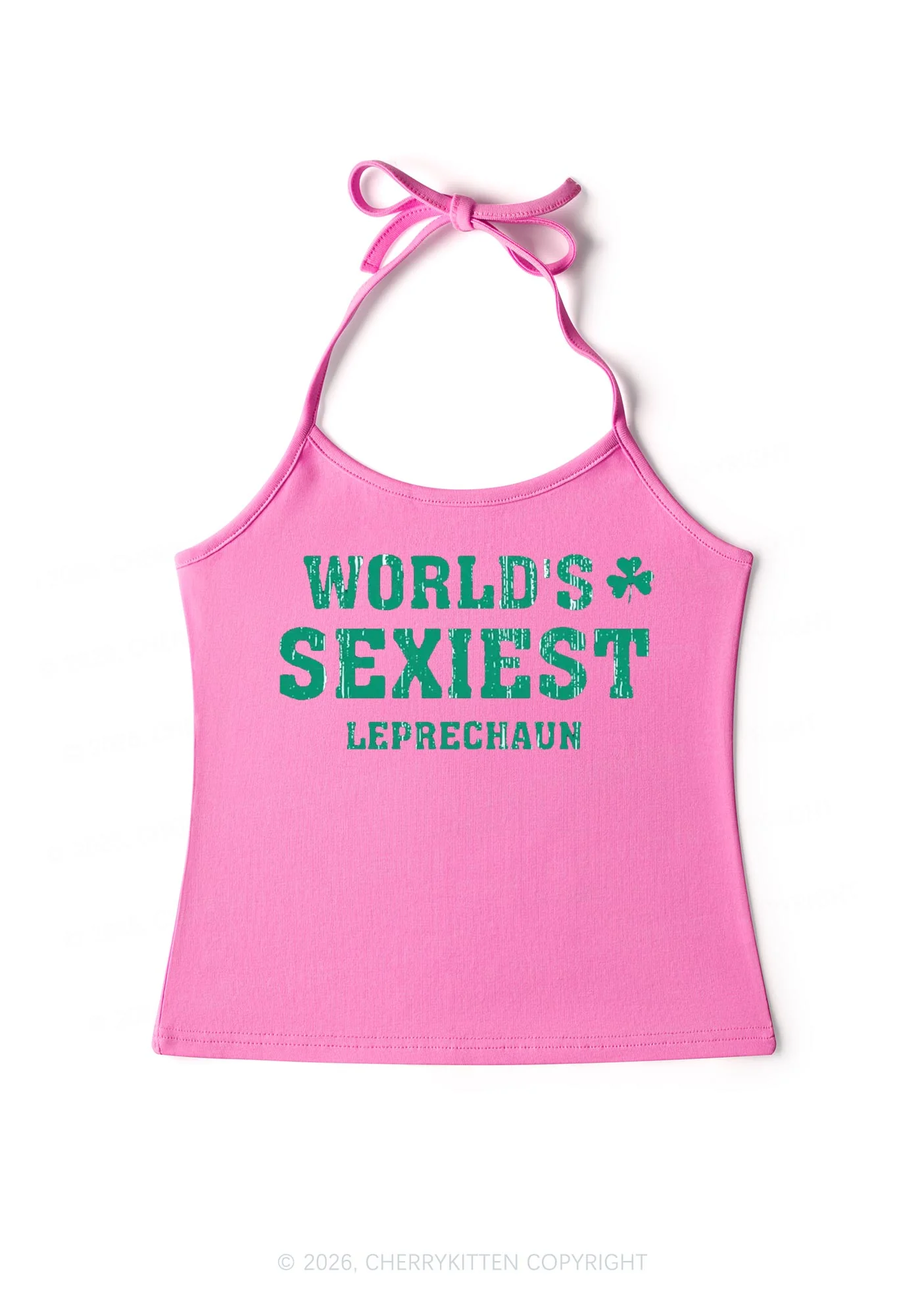 Worlds Sexiest Leprechaun St Patricks Y2K Halter Neck Cami Cherrykitten - Image 4