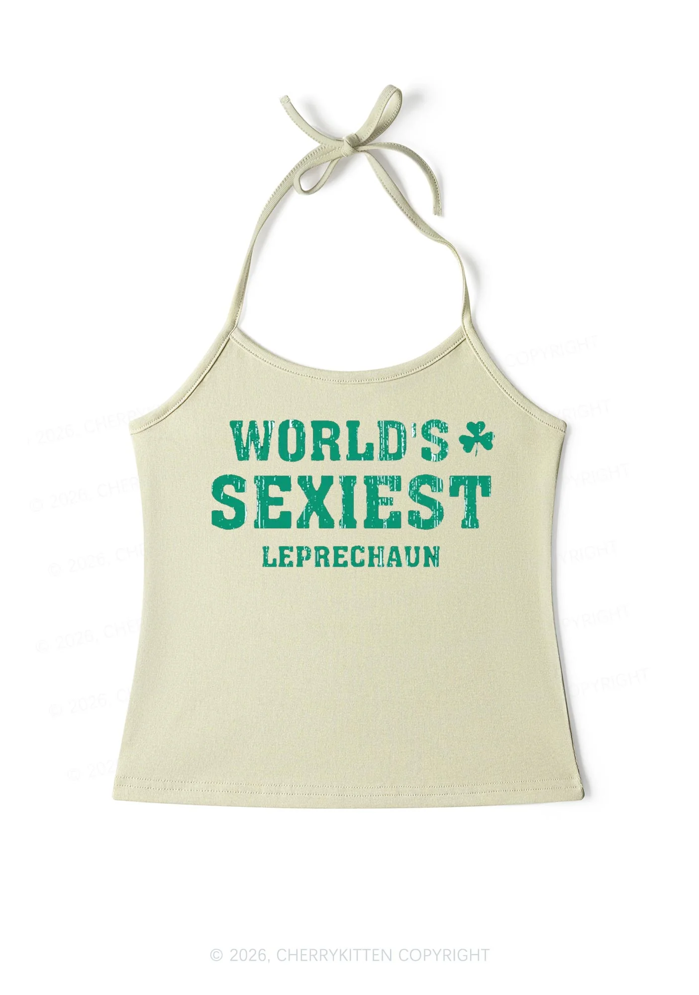 Worlds Sexiest Leprechaun St Patricks Y2K Halter Neck Cami Cherrykitten - Image 5