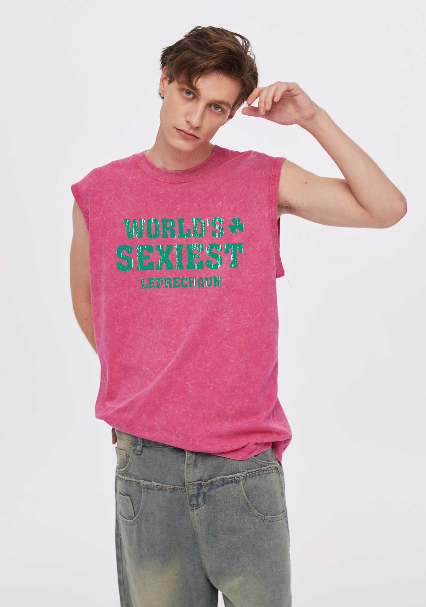 Worlds Sexiest Leprechaun St Patricks Y2K Washed Tank Cherrykitten - Image 2