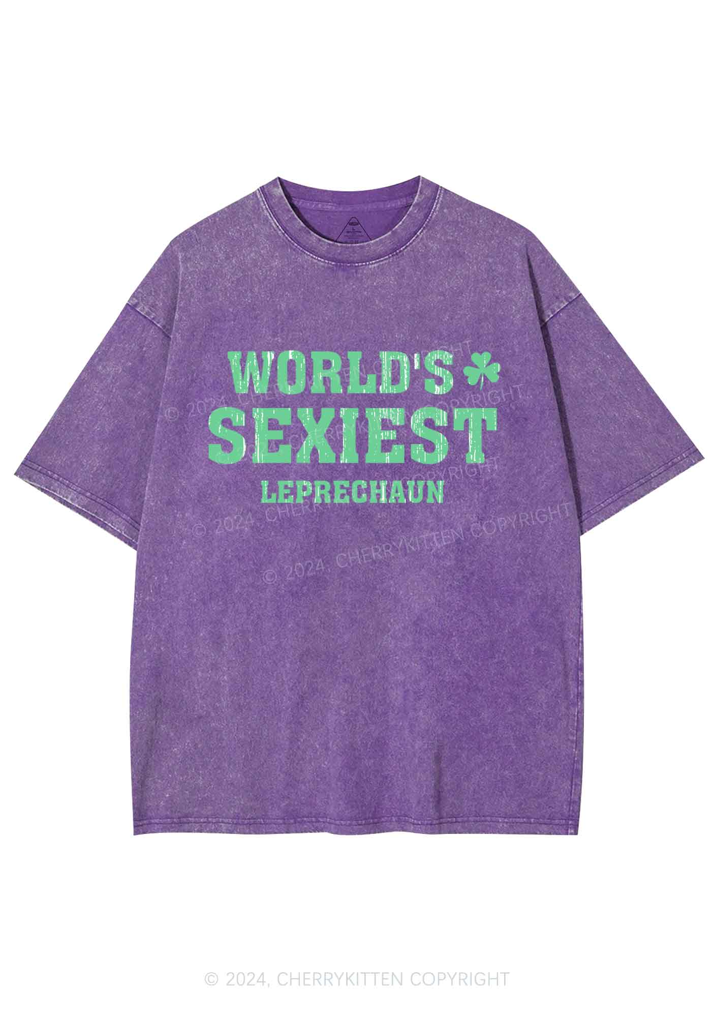 Worlds Sexiest Leprechaun St Patricks Y2K Washed Tee Cherrykitten - Image 8