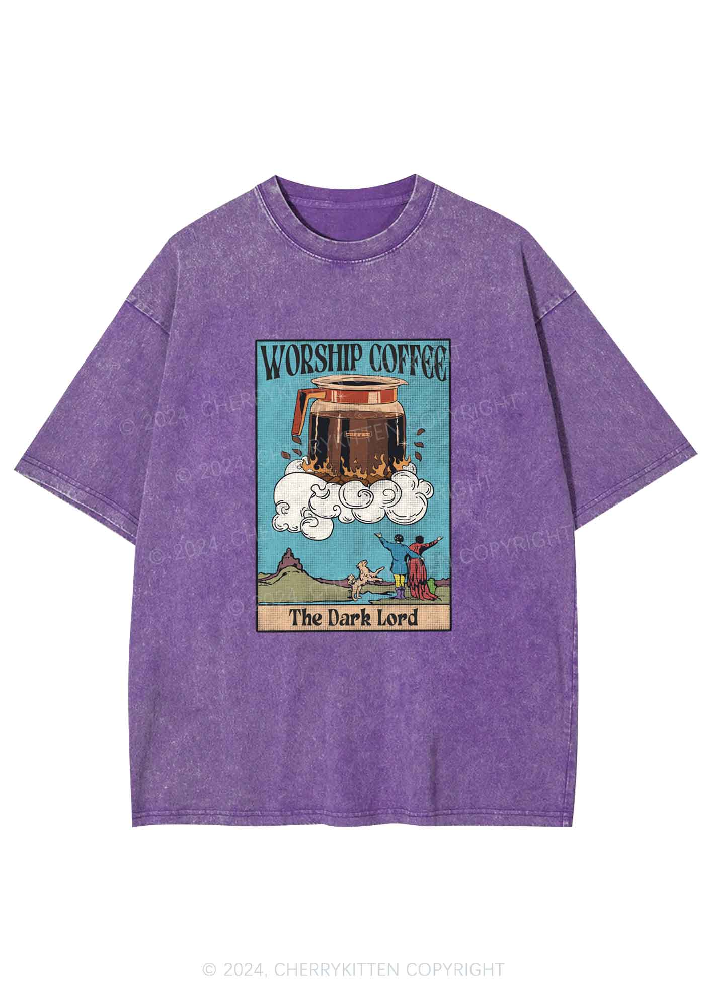 Worship Coffee Y2K Washed Tee Cherrykitten - Image 5