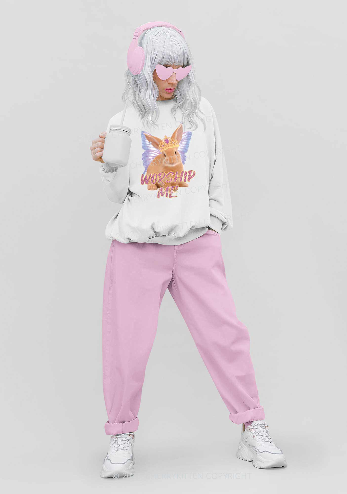 Worship Me Y2K Sweatshirt Cherrykitten - Image 2