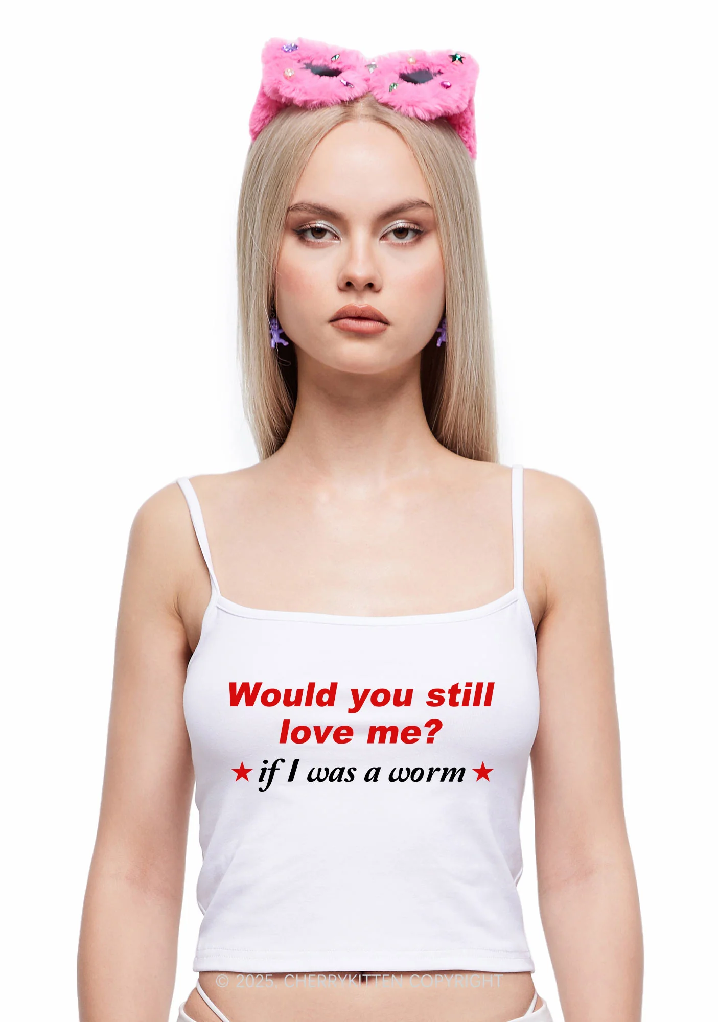 Would You Love Me Y2K Spaghetti Strap Cami Cherrykitten - Image 2