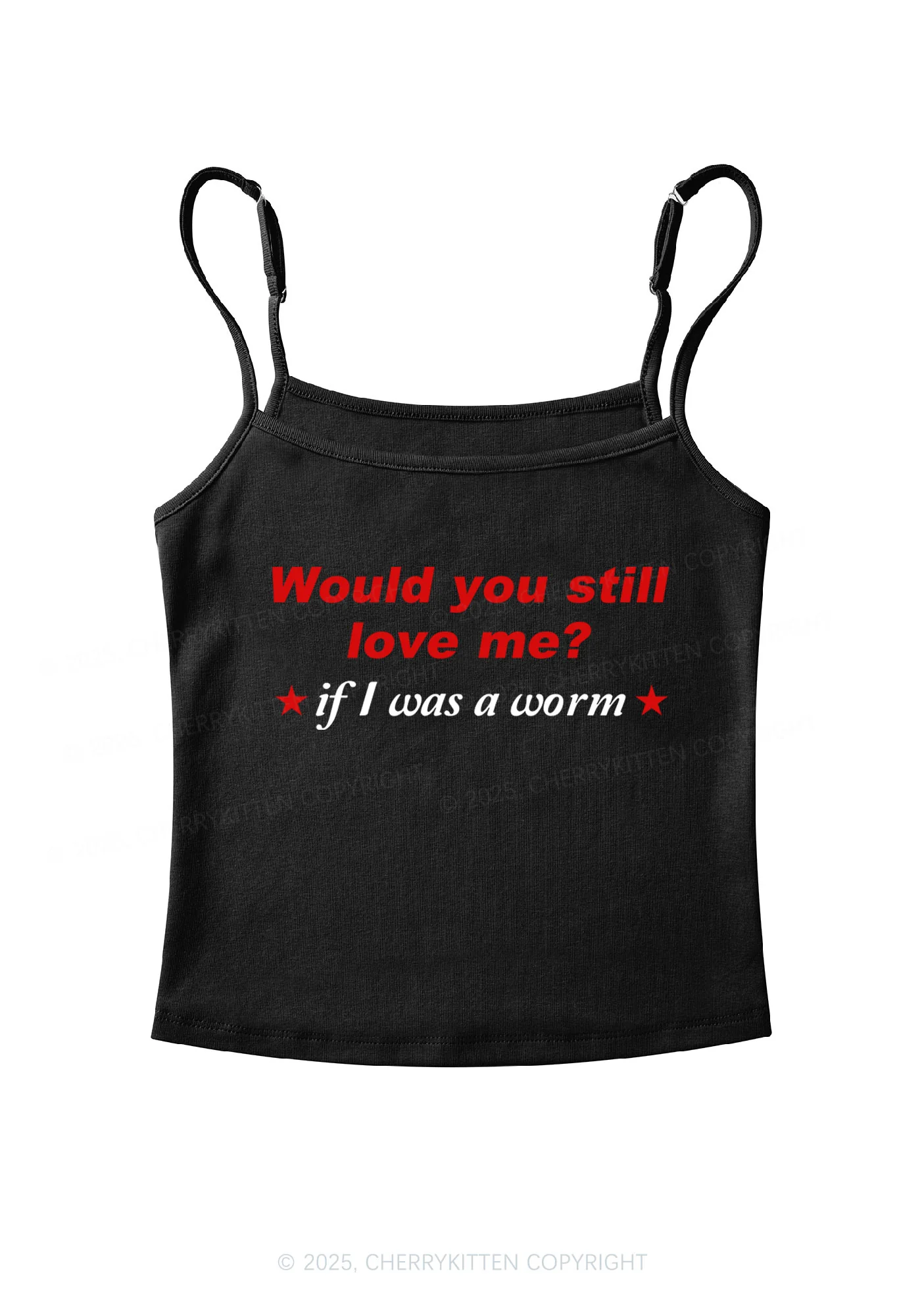Would You Love Me Y2K Spaghetti Strap Cami Cherrykitten - Image 3