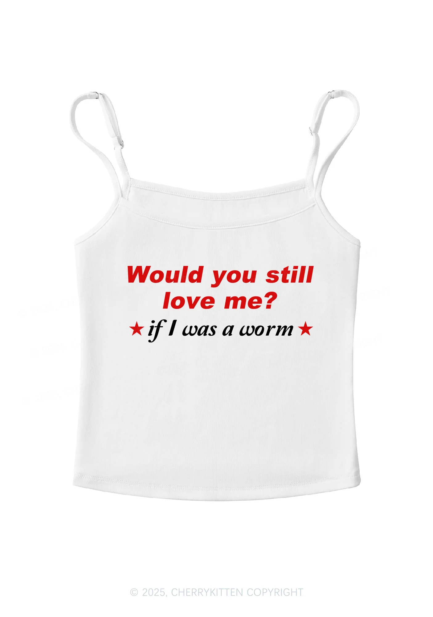 Would You Love Me Y2K Spaghetti Strap Cami Cherrykitten - Image 4