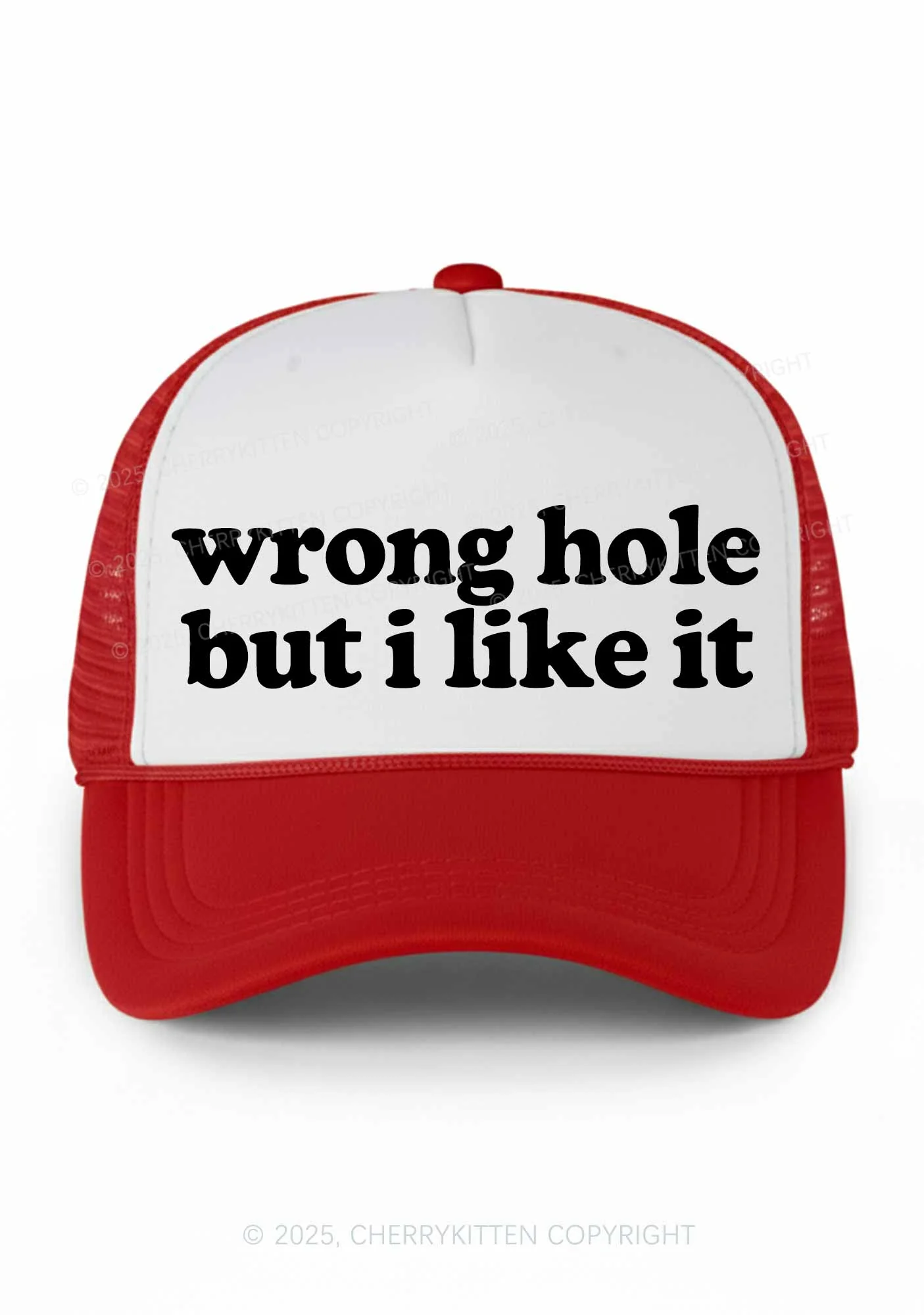Wrong Hole Y2K Colorblock Trucker Hat Cherrykitten - Image 2