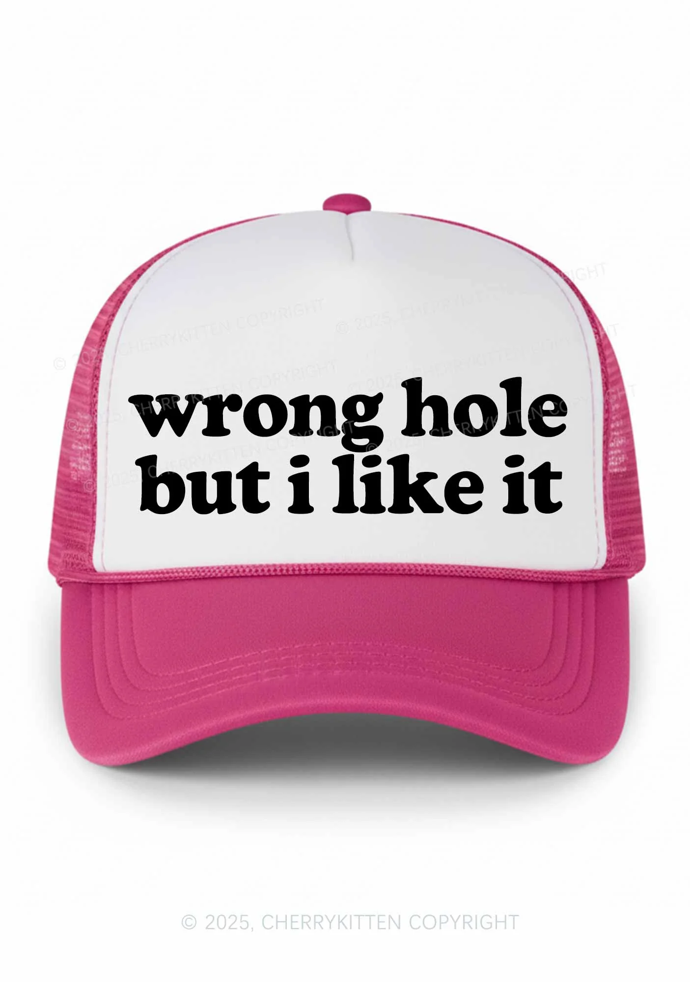 Wrong Hole Y2K Colorblock Trucker Hat Cherrykitten - Image 3