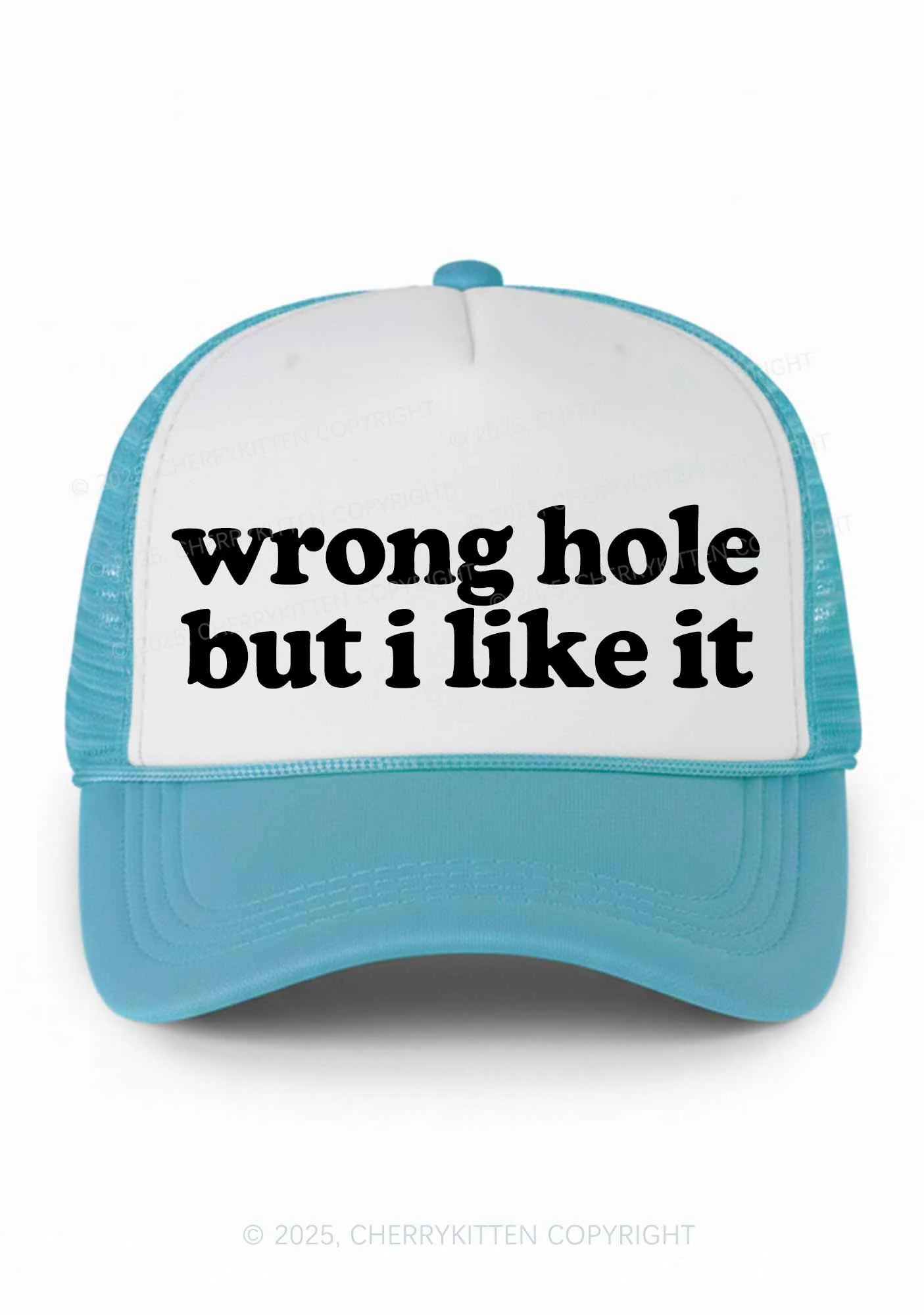 Wrong Hole Y2K Colorblock Trucker Hat Cherrykitten - Image 4