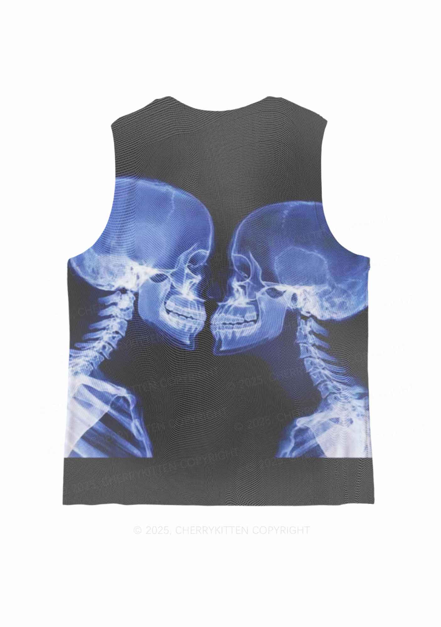 X Ray Skull Kiss Y2K Mesh Muscle Tank Cherrykitten - Image 4