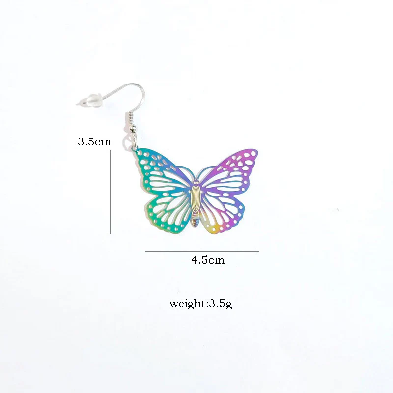 Y2K Metal Symphony Butterfly Earrings Cherrykitten - Image 2