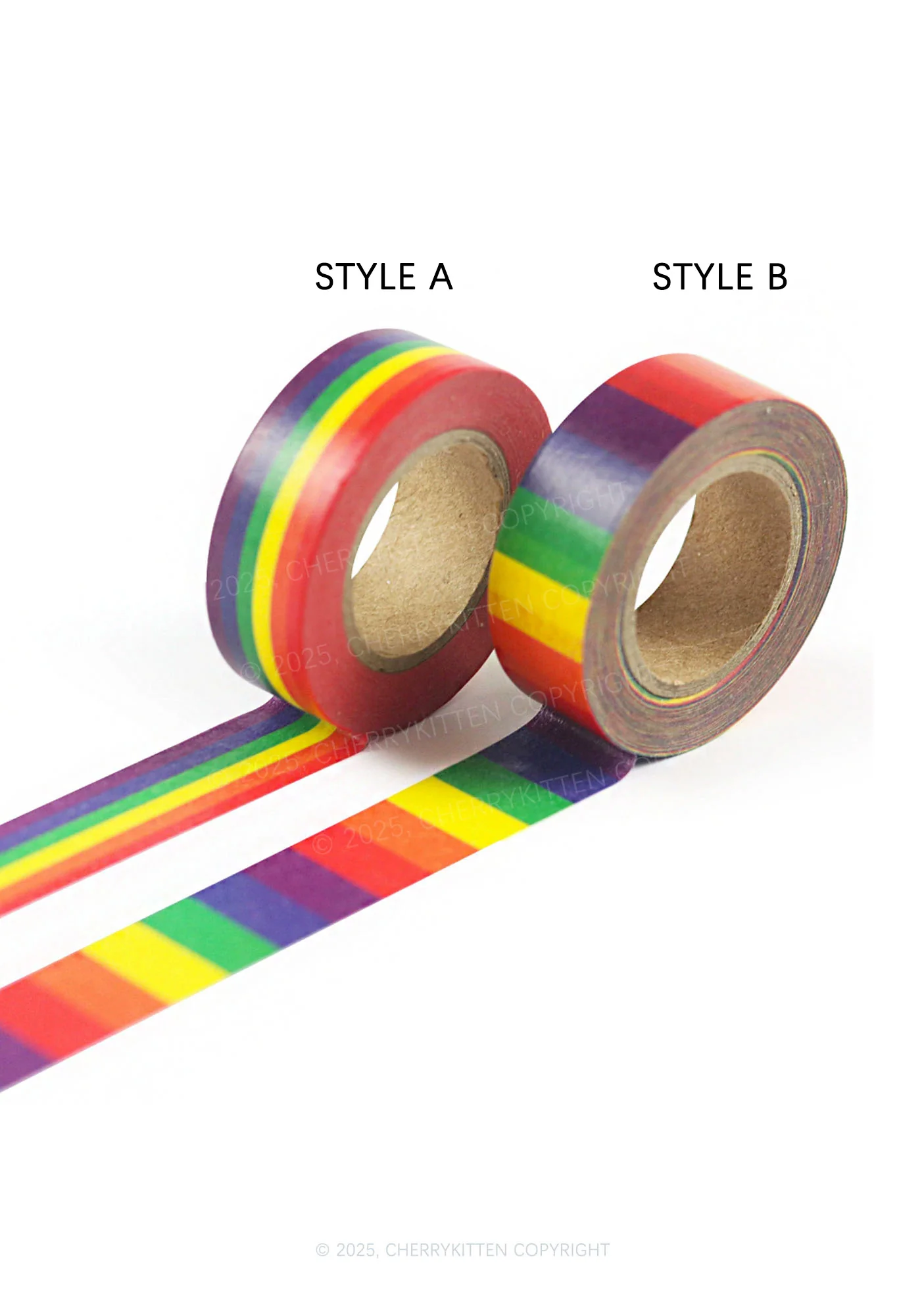 Y2K Pride Rainbow Flag Washi Tape Cherrykitten - Image 2