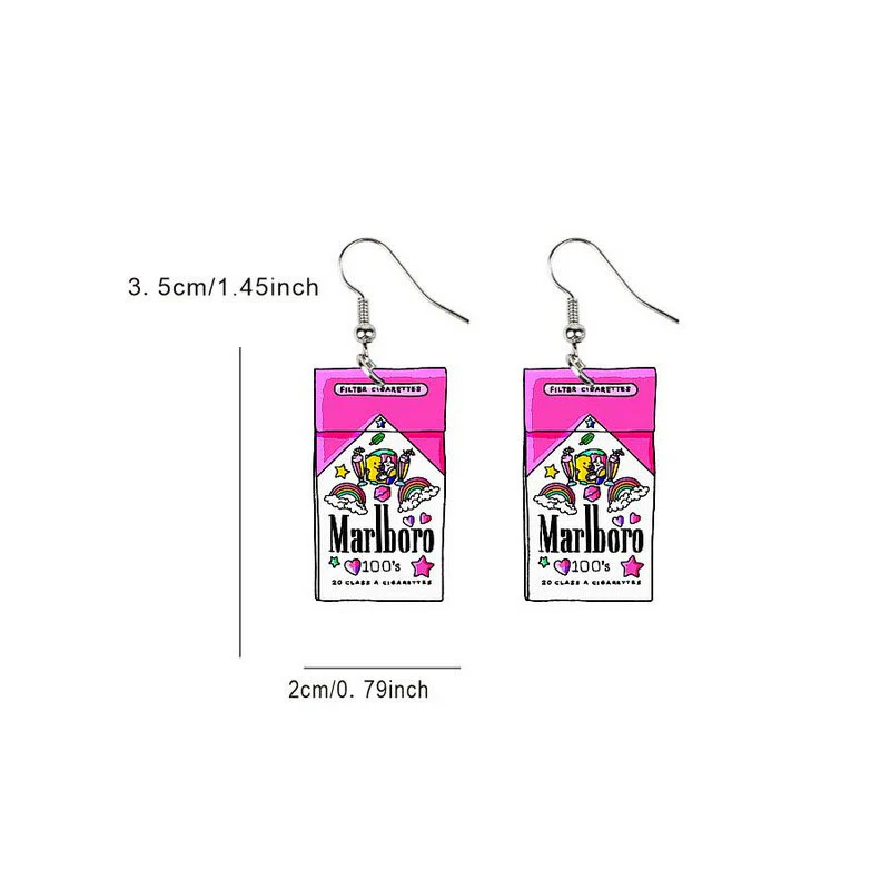 Y2K Rainbow Cigarette Case Earrings Cherrykitten - Image 2