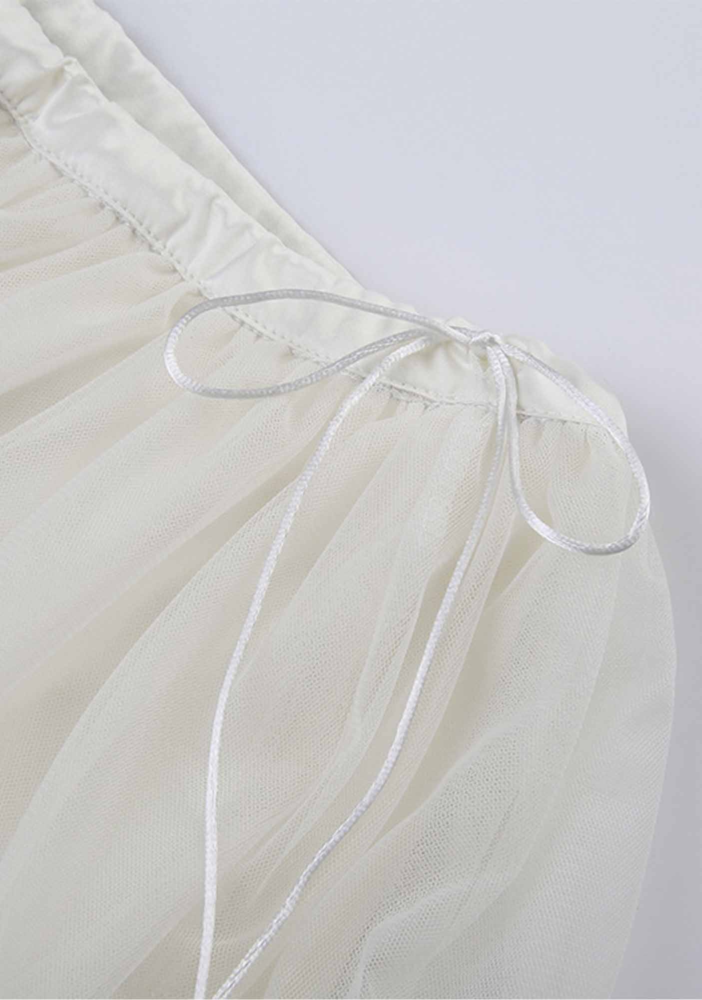 Y2K White Mesh Low Waist Mini Skirt Cherrykitten - Image 4
