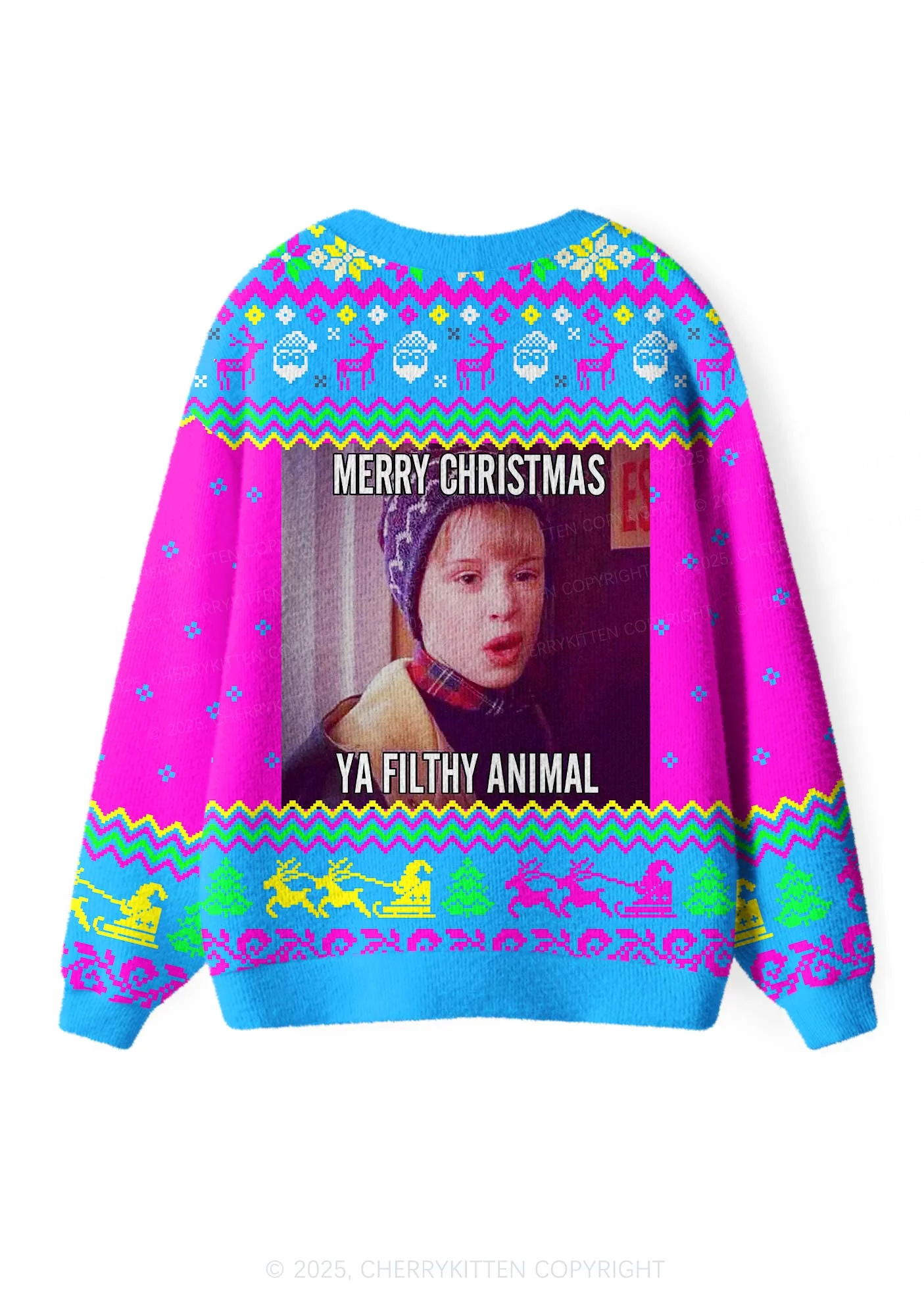 Ya Filthy Animal Y2K Christmas Cardigan Knit Sweatshirt Cherrykitten - Image 3