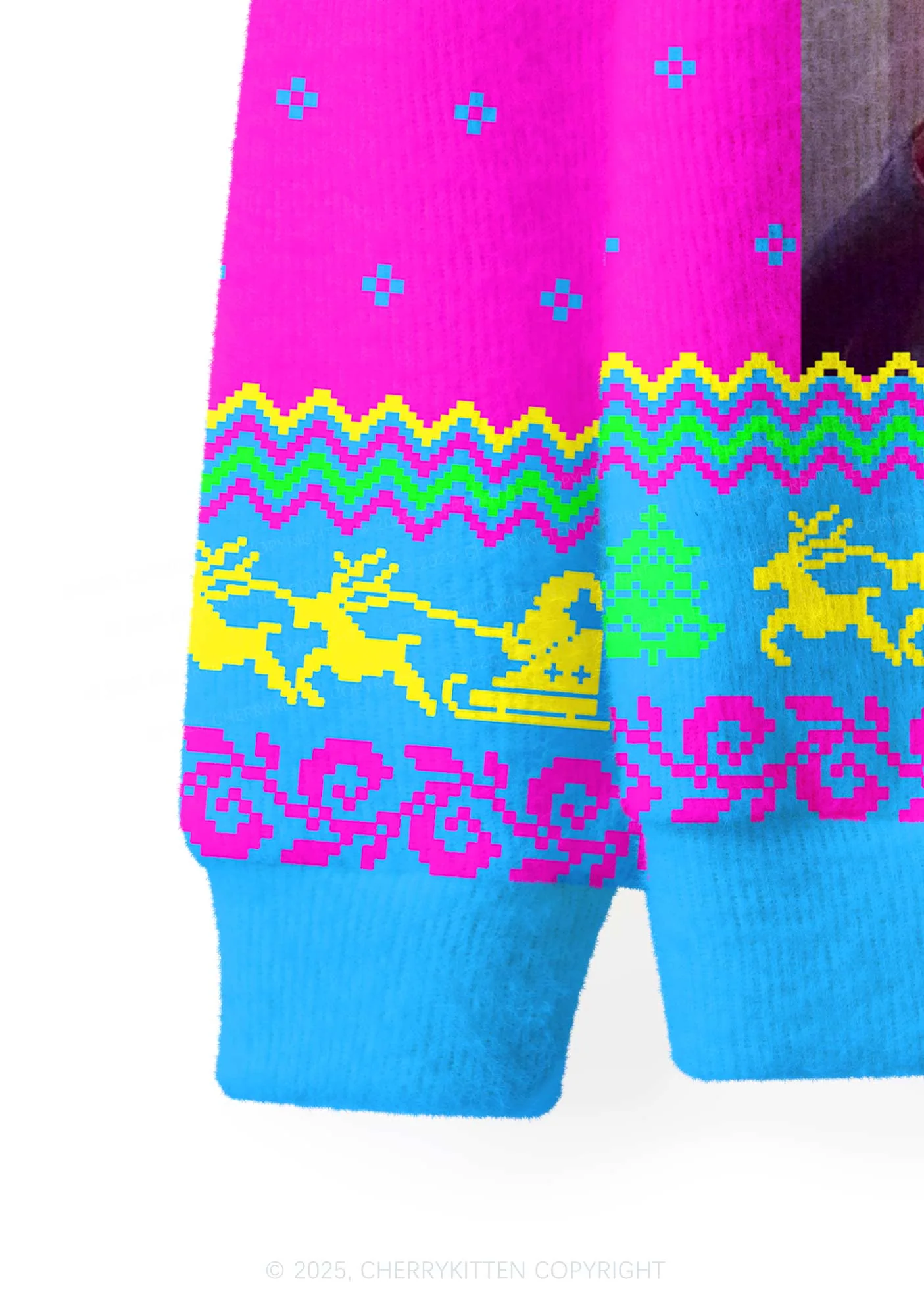 Ya Filthy Animal Y2K Christmas Cardigan Knit Sweatshirt Cherrykitten - Image 6
