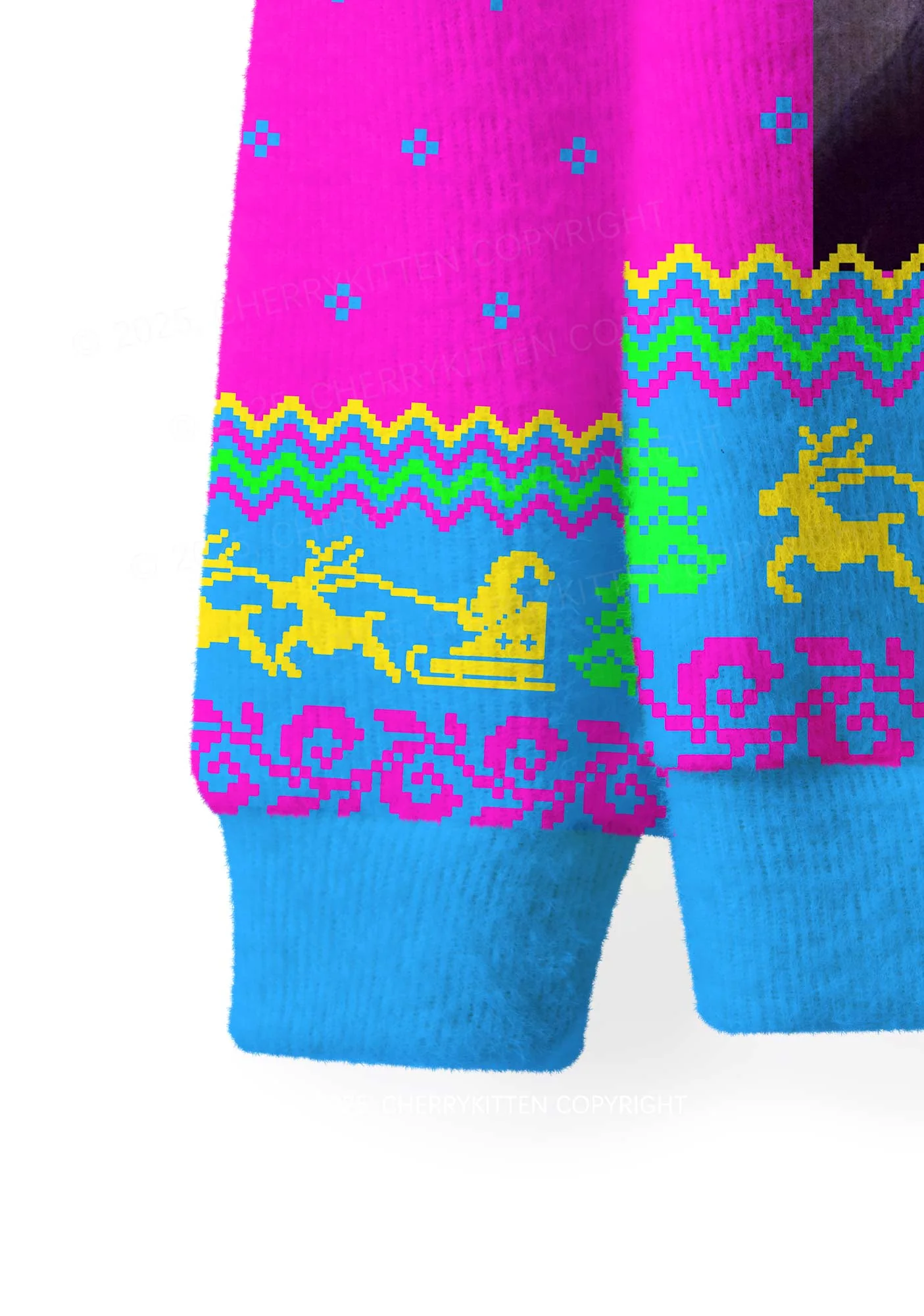 Ya Filthy Animal Y2K Christmas Knit Sweatshirt Cherrykitten - Image 3