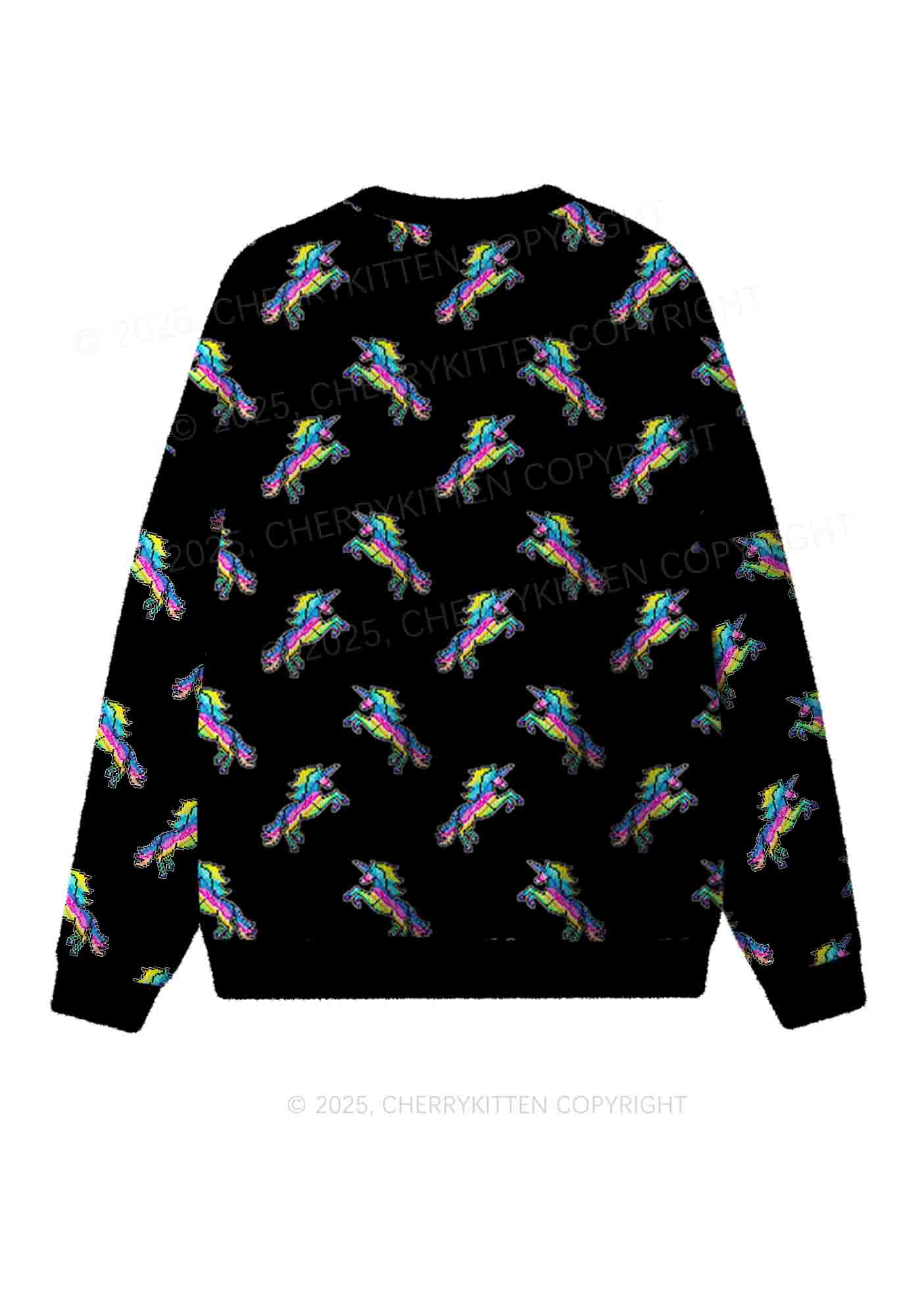 Yellow Alpha Male Y2K Christmas Knit Sweatshirt Cherrykitten - Image 2