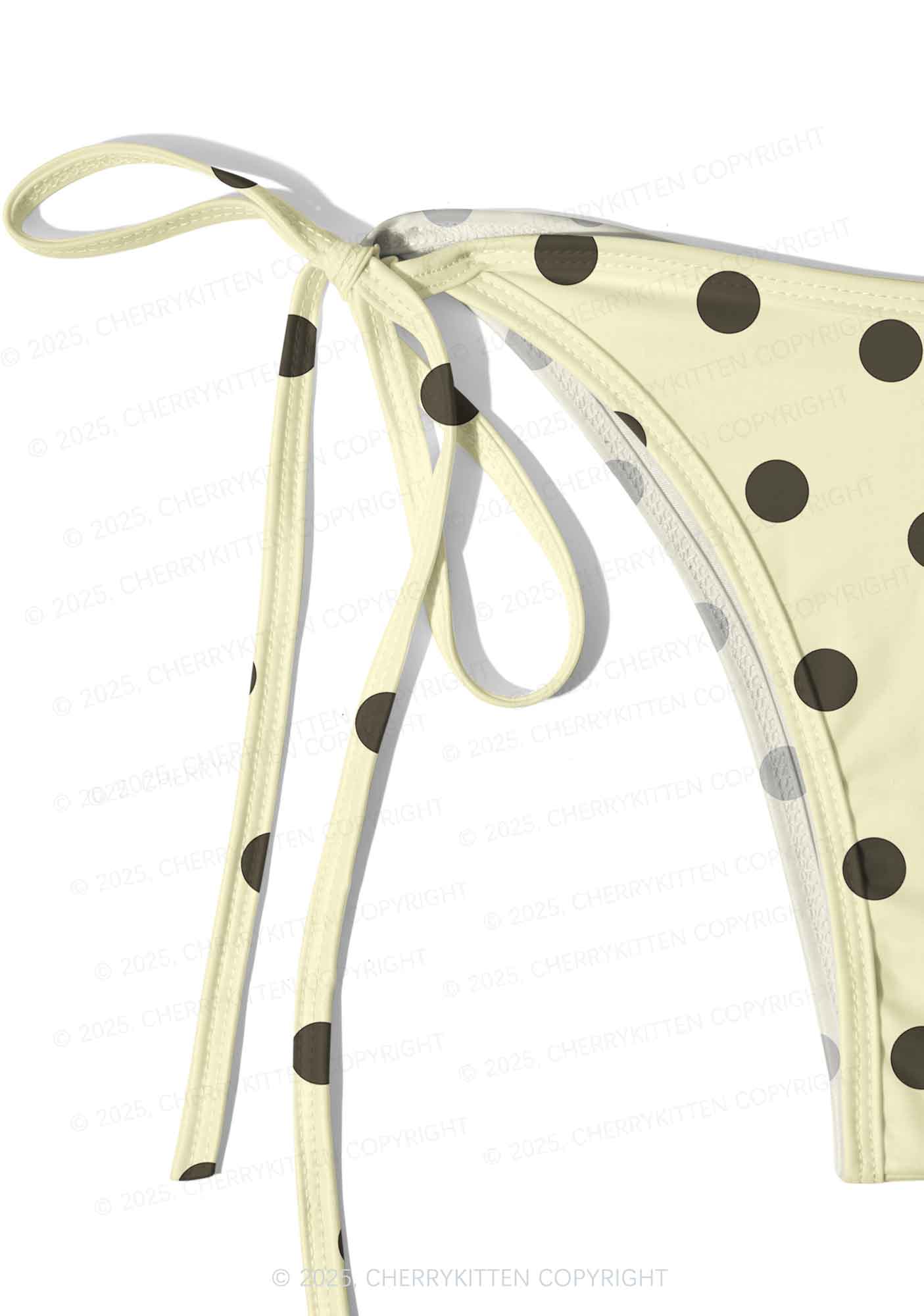 Yellow And Black Dots Y2K Print Bikini Set Cherrykitten - Image 5
