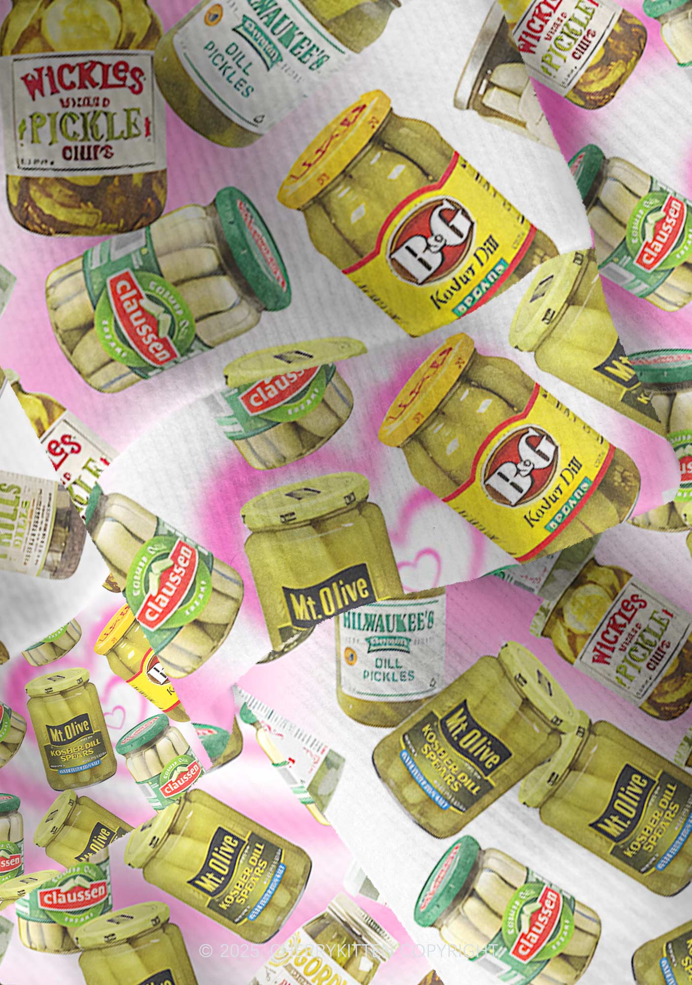 Yellow Canned Pickles Y2K Christmas Cardigan Knit Sweatshirt Cherrykitten - Image 4