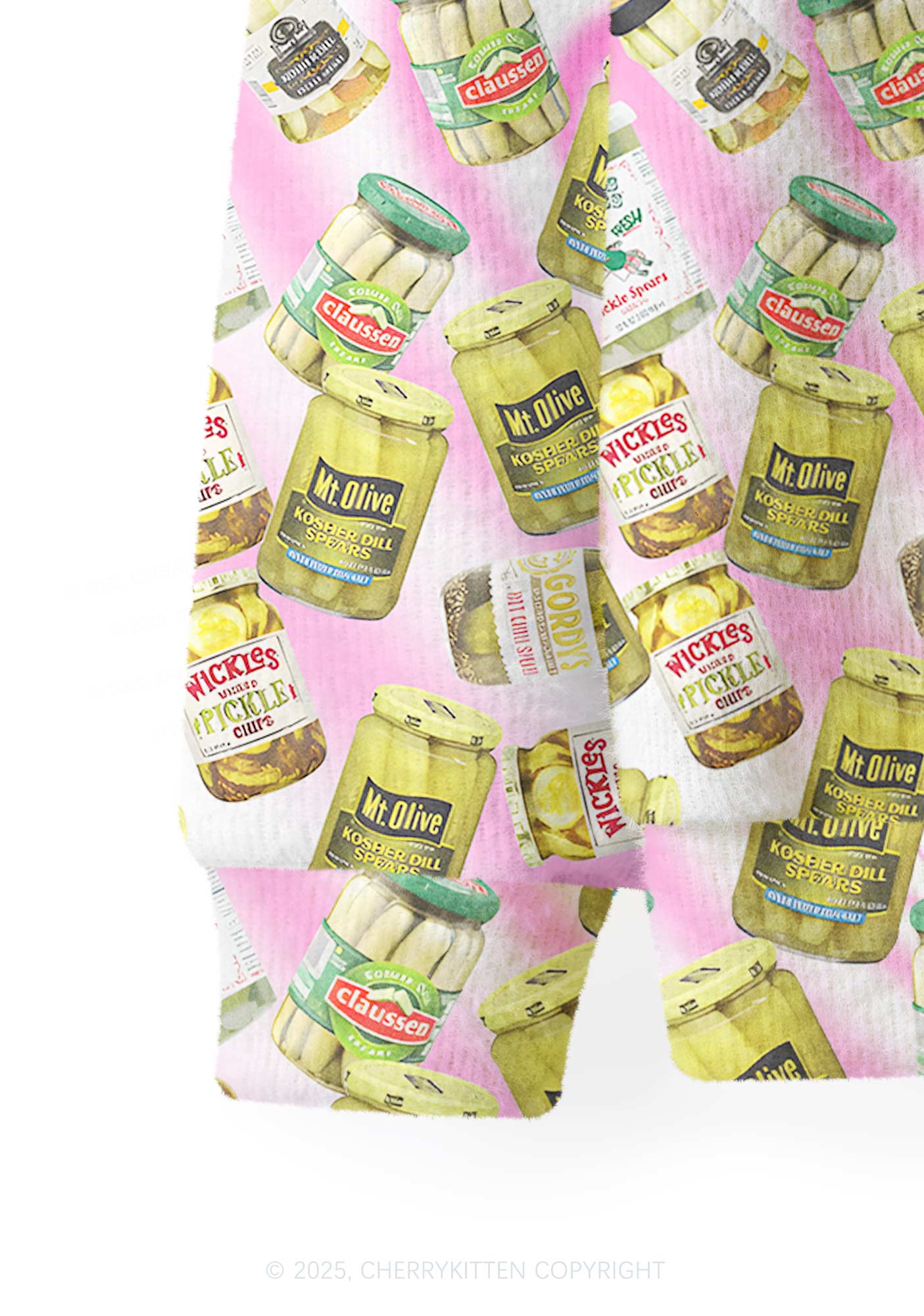 Yellow Canned Pickles Y2K Christmas Cardigan Knit Sweatshirt Cherrykitten - Image 6