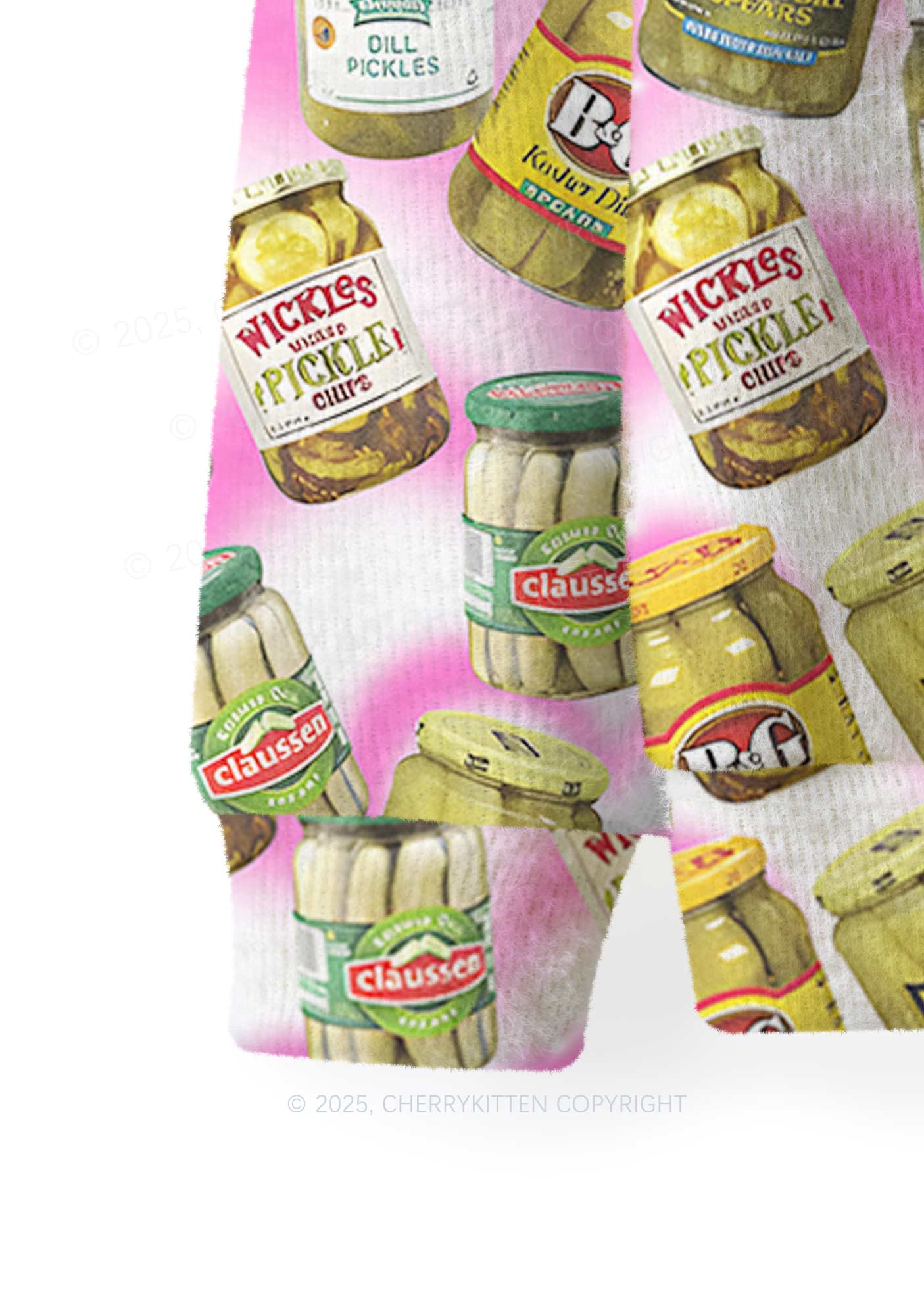Yellow Canned Pickles Y2K Christmas Knit Sweatshirt Cherrykitten - Image 4