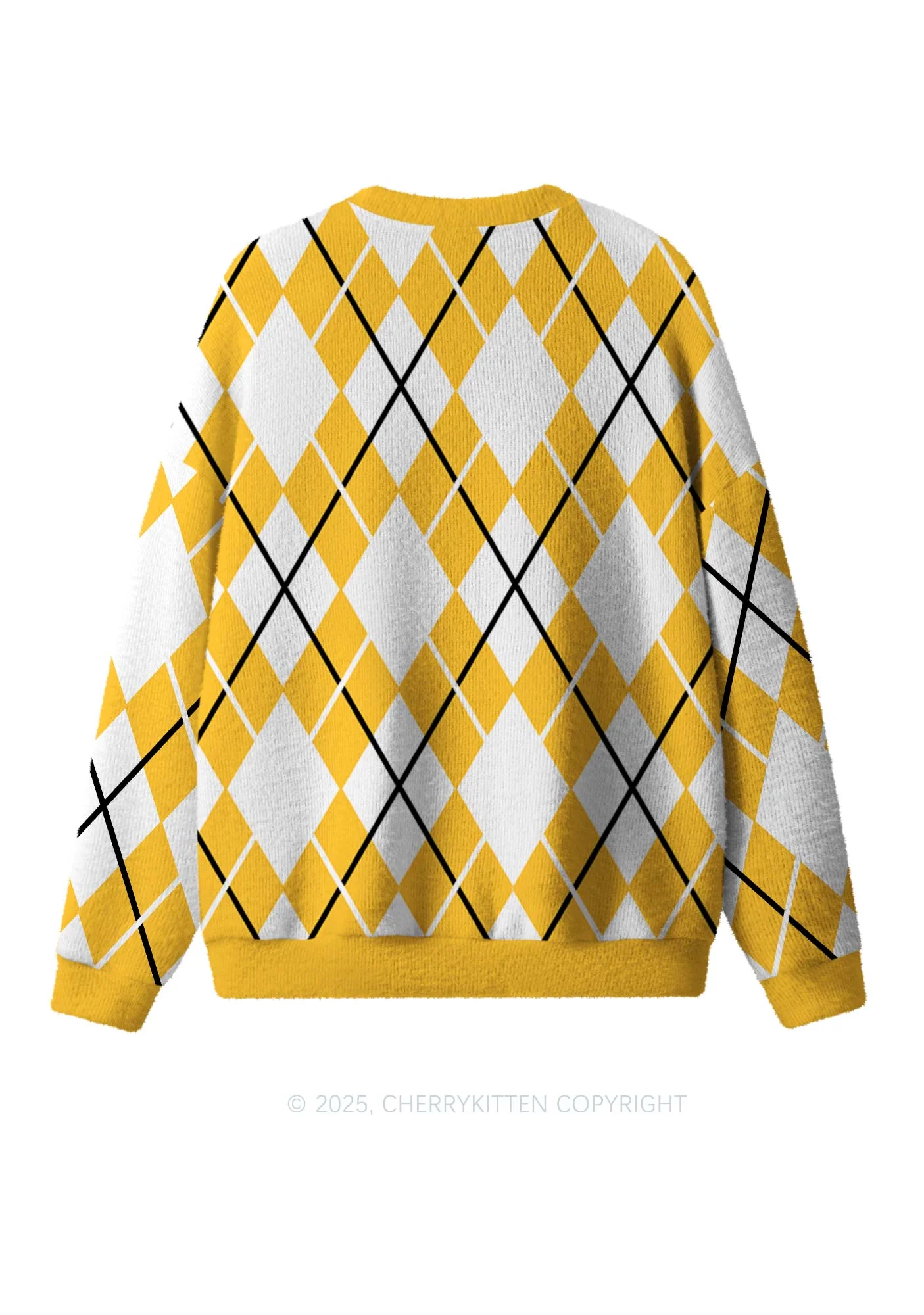 Yellow Cats Friend Y2K Christmas Knit Sweatshirt Cherrykitten - Image 2