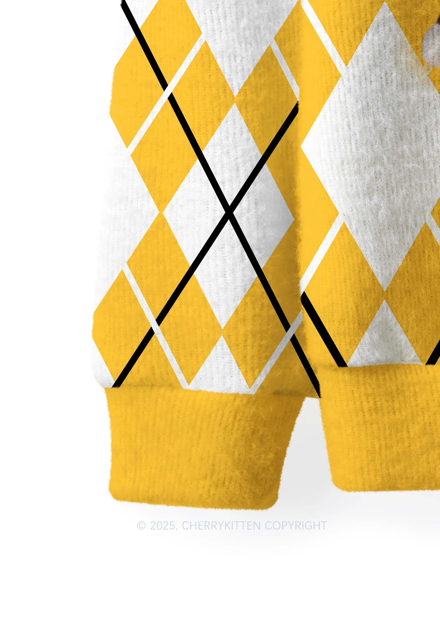 Yellow Cats Friend Y2K Christmas Knit Sweatshirt Cherrykitten - Image 3