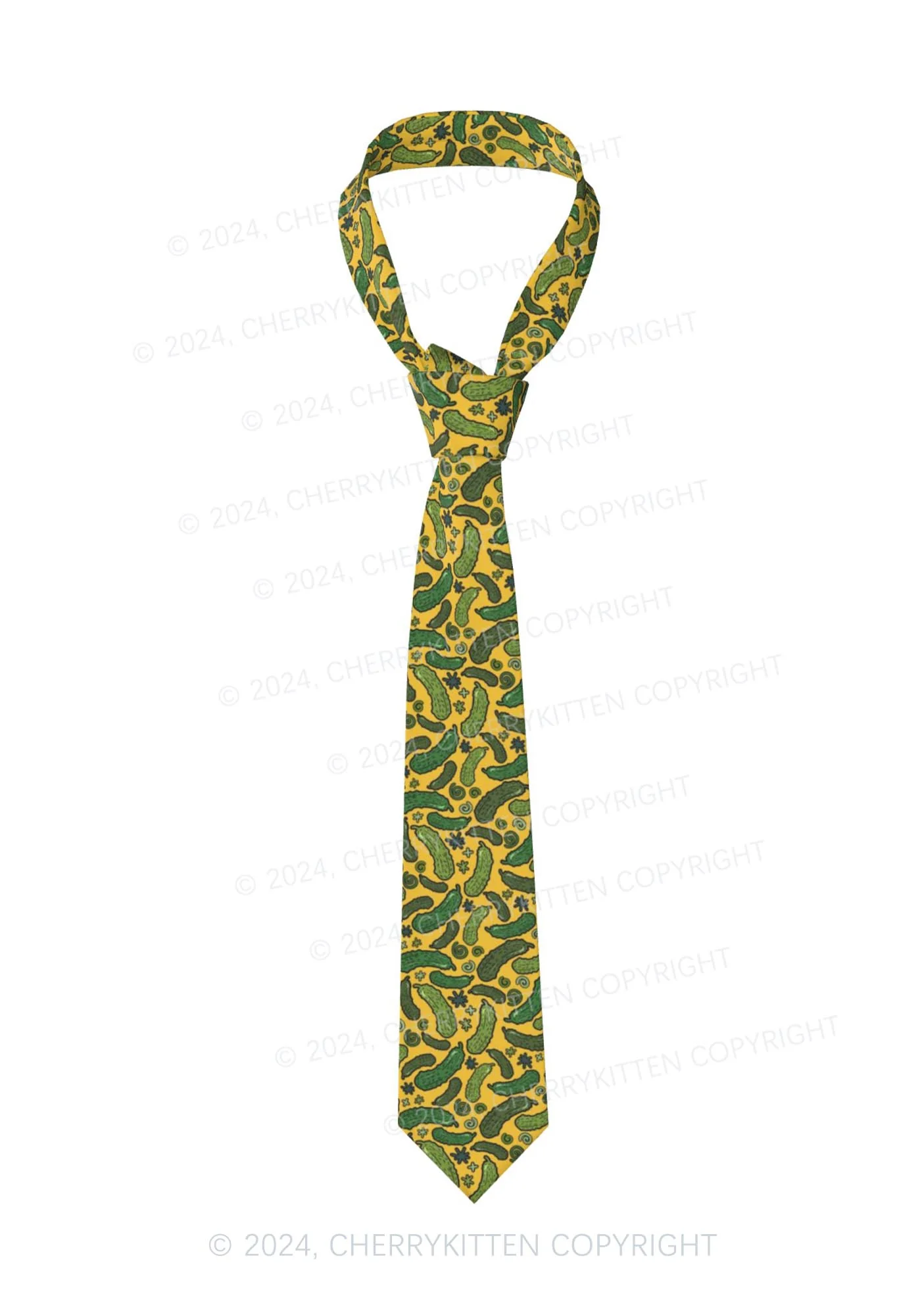 Yellow Cucumbers Y2K Necktie Cherrykitten - Image 3