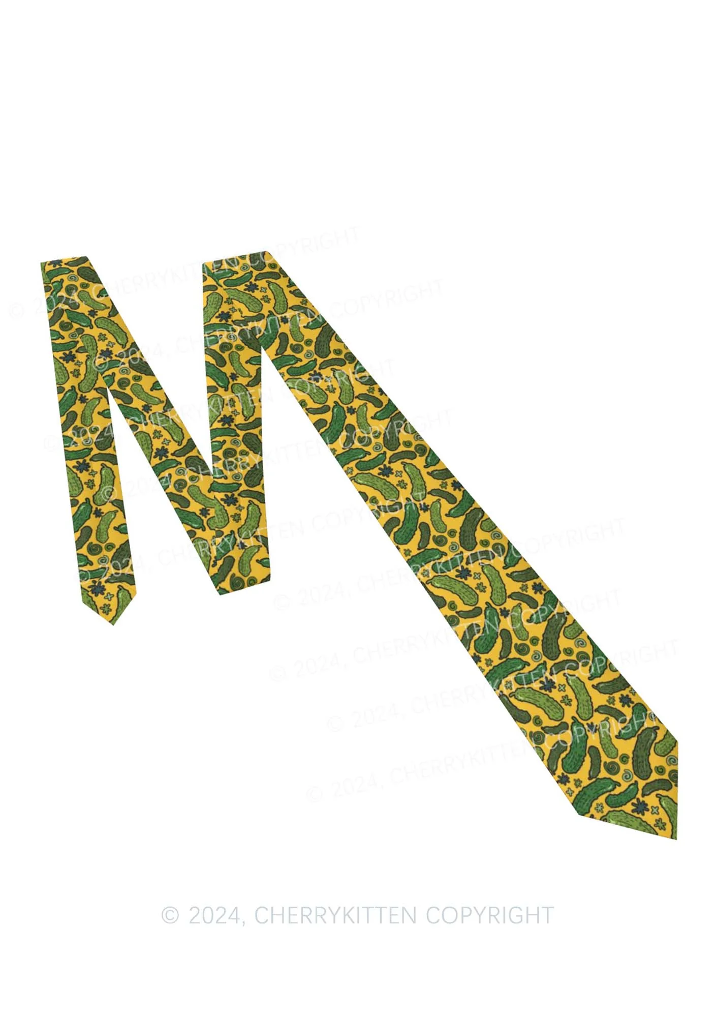 Yellow Cucumbers Y2K Necktie Cherrykitten - Image 4