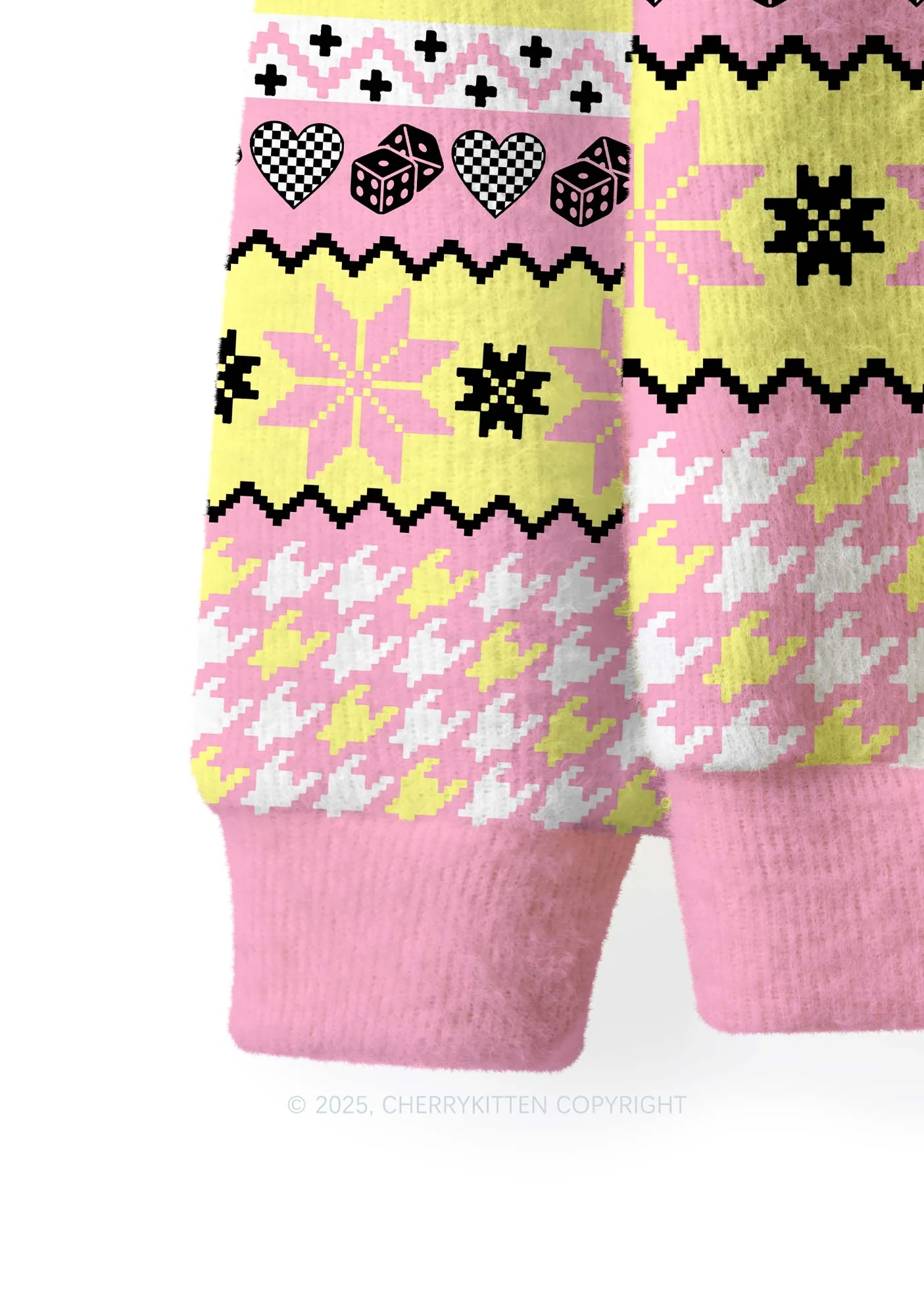 Yellow Cxxt Y2K Christmas Knit Sweatshirt Cherrykitten - Image 3