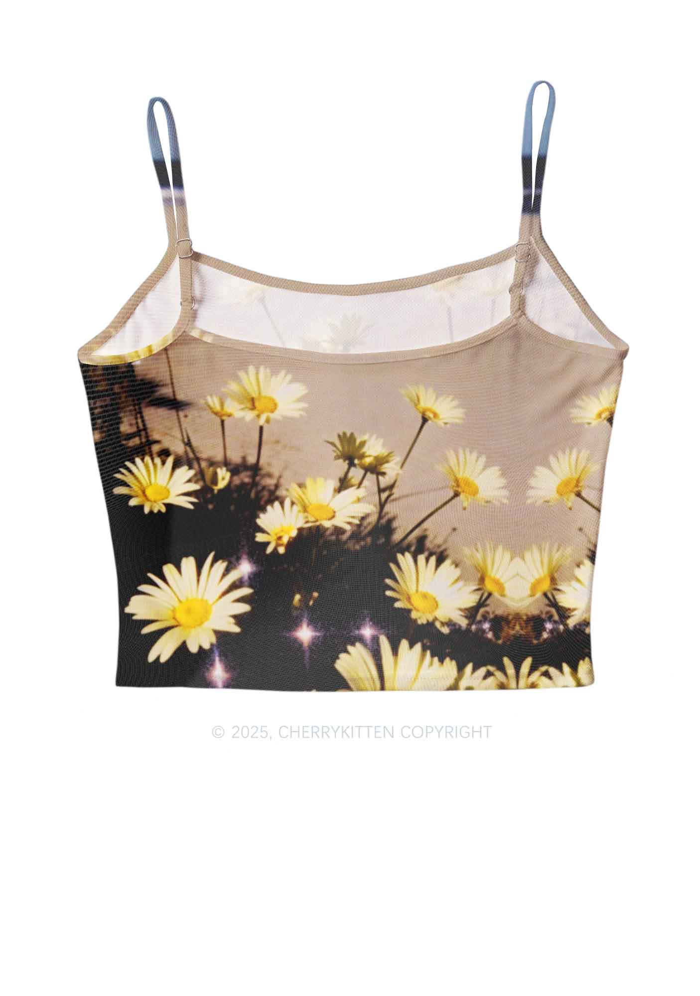 Yellow Daisy Y2K Mesh Cami Tank Cherrykitten - Image 2