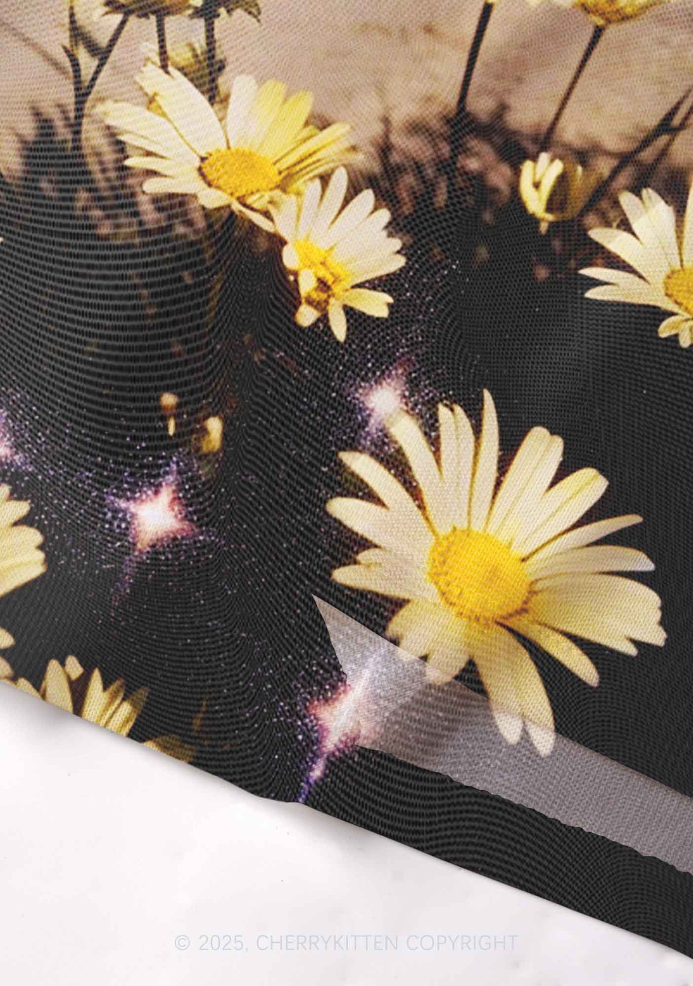 Yellow Daisy Y2K Mesh Cami Tank Cherrykitten - Image 3